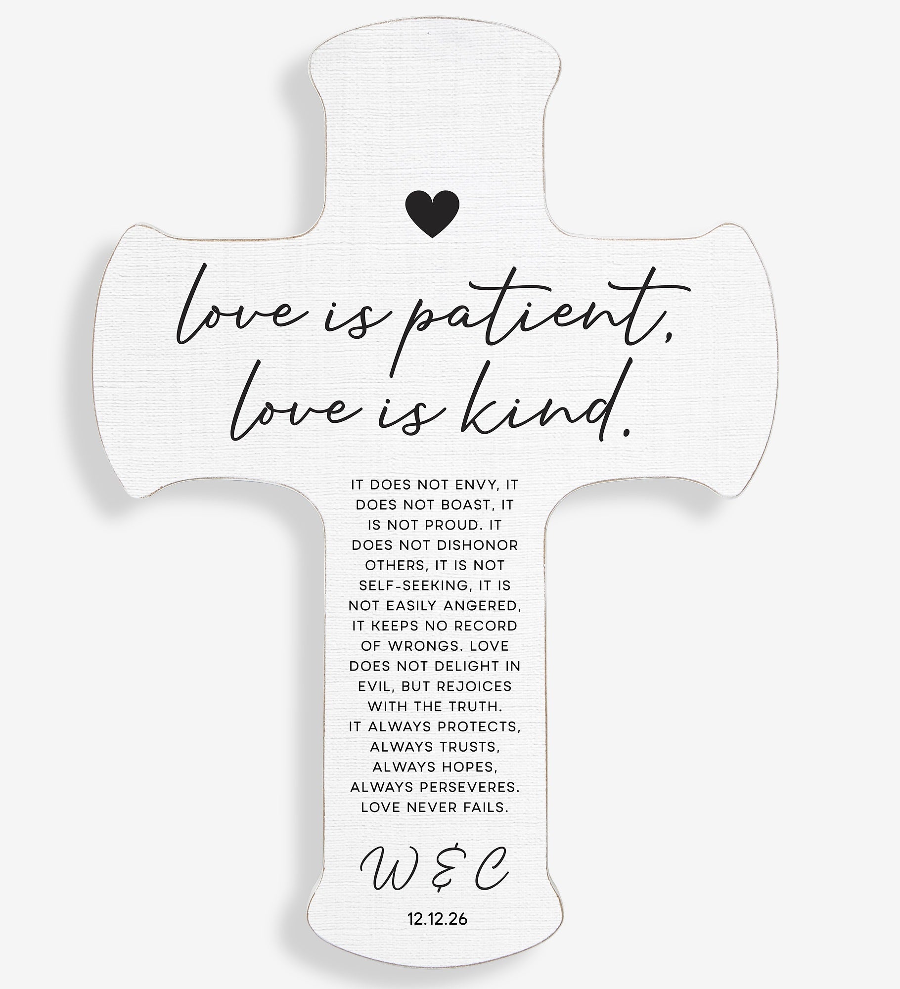 Love Is Patient Personalized Wedding Cross
