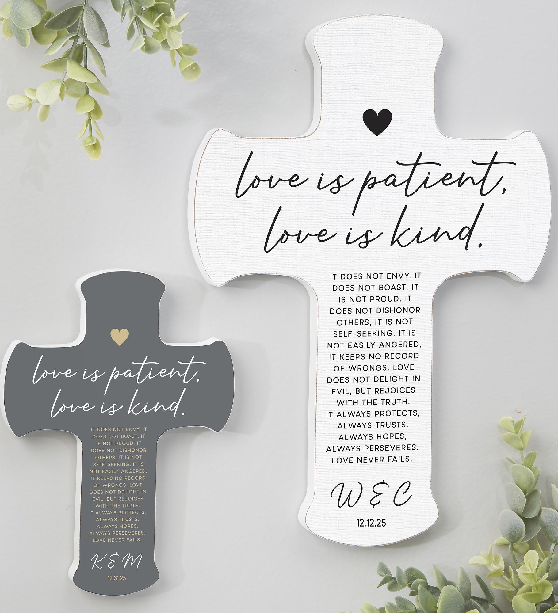 Love Is Patient Personalized Wedding Cross