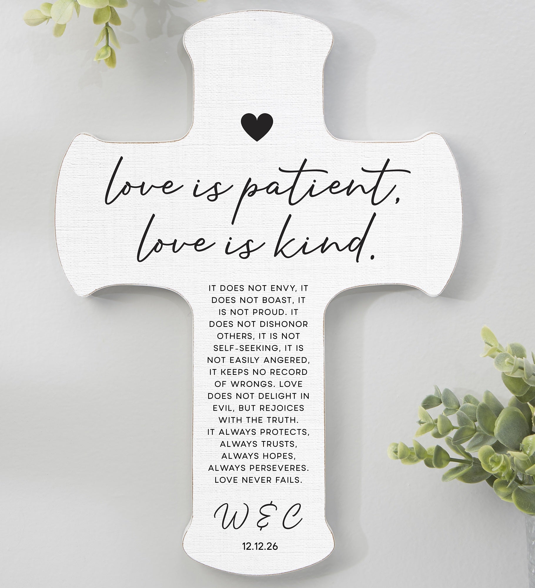 Love Is Patient Personalized Wedding Cross