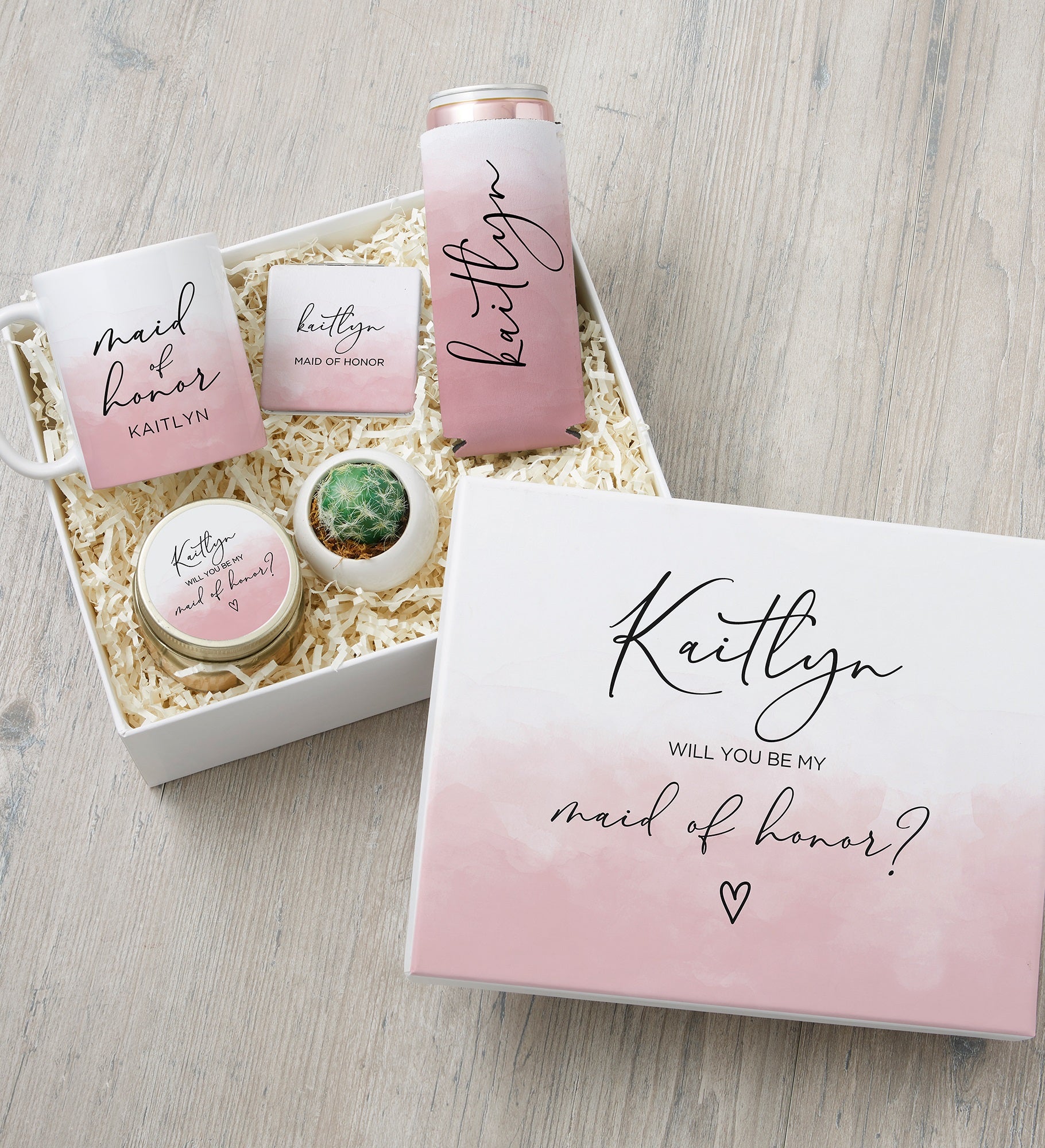 Watercolor Bridesmaid Proposal Personalized Keepsake Box