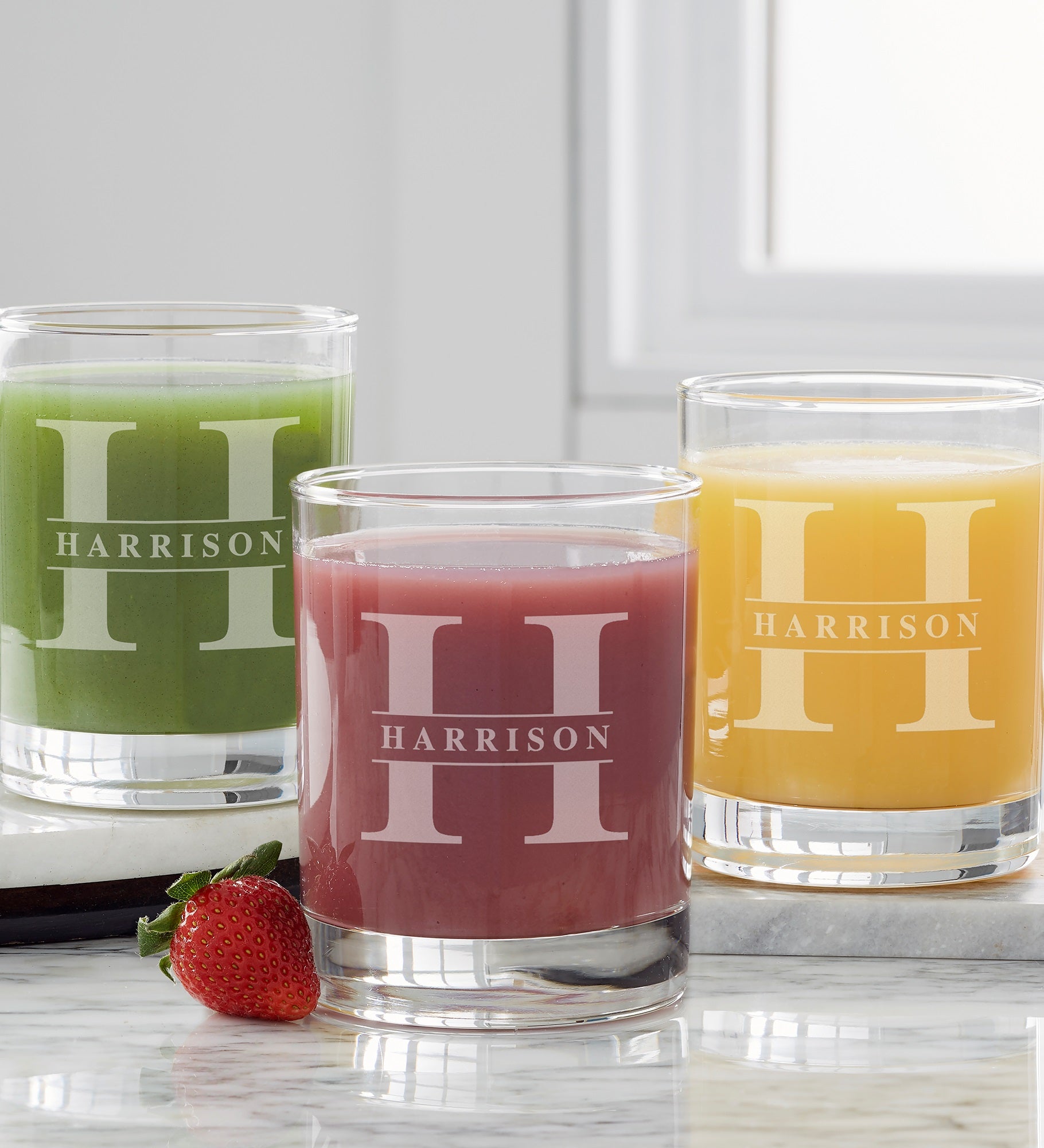 Lavish Last Name Etched Everyday Drinking Glasses