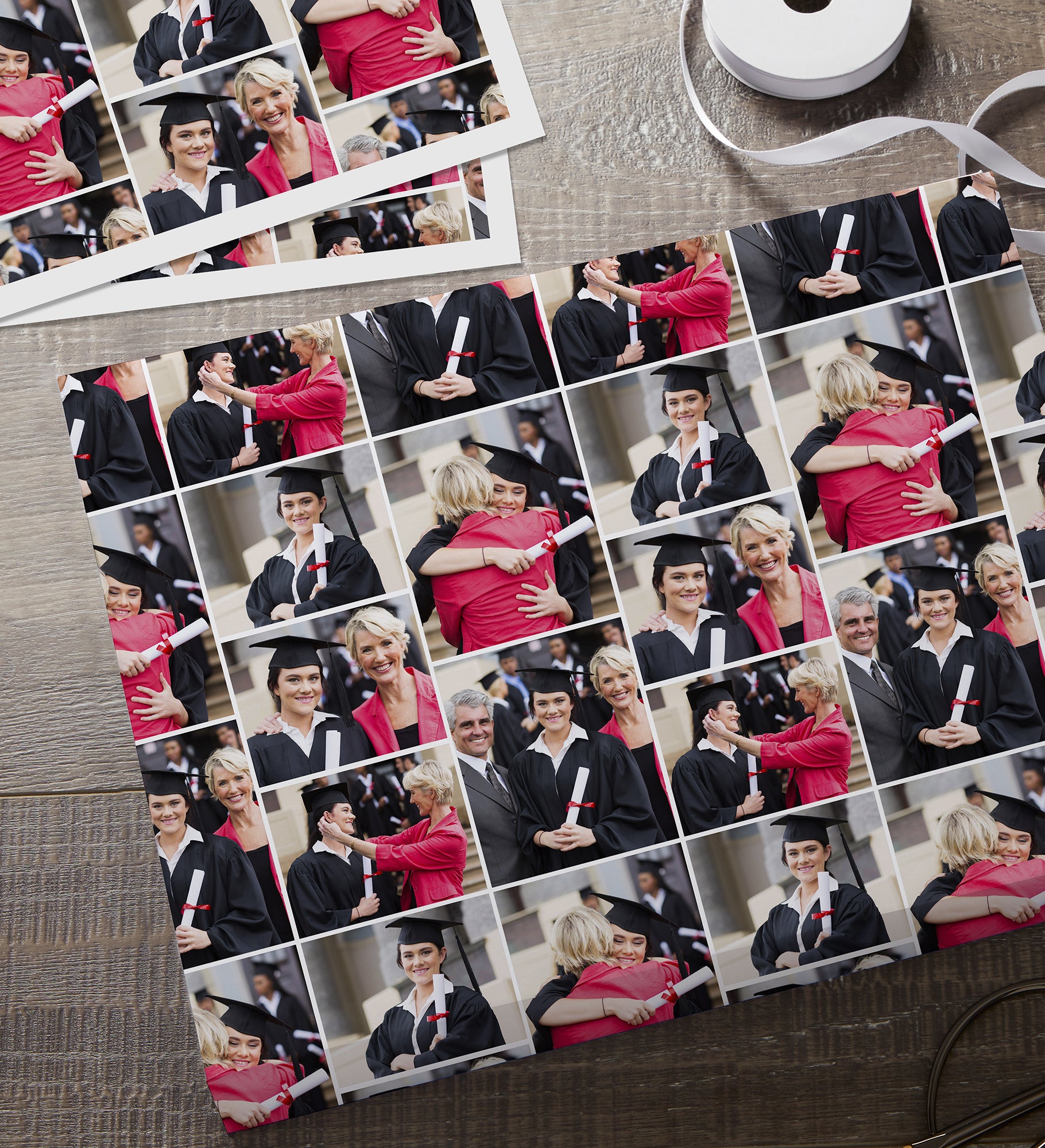Graduation Photo Collage Personalized Photo Wrapping Paper