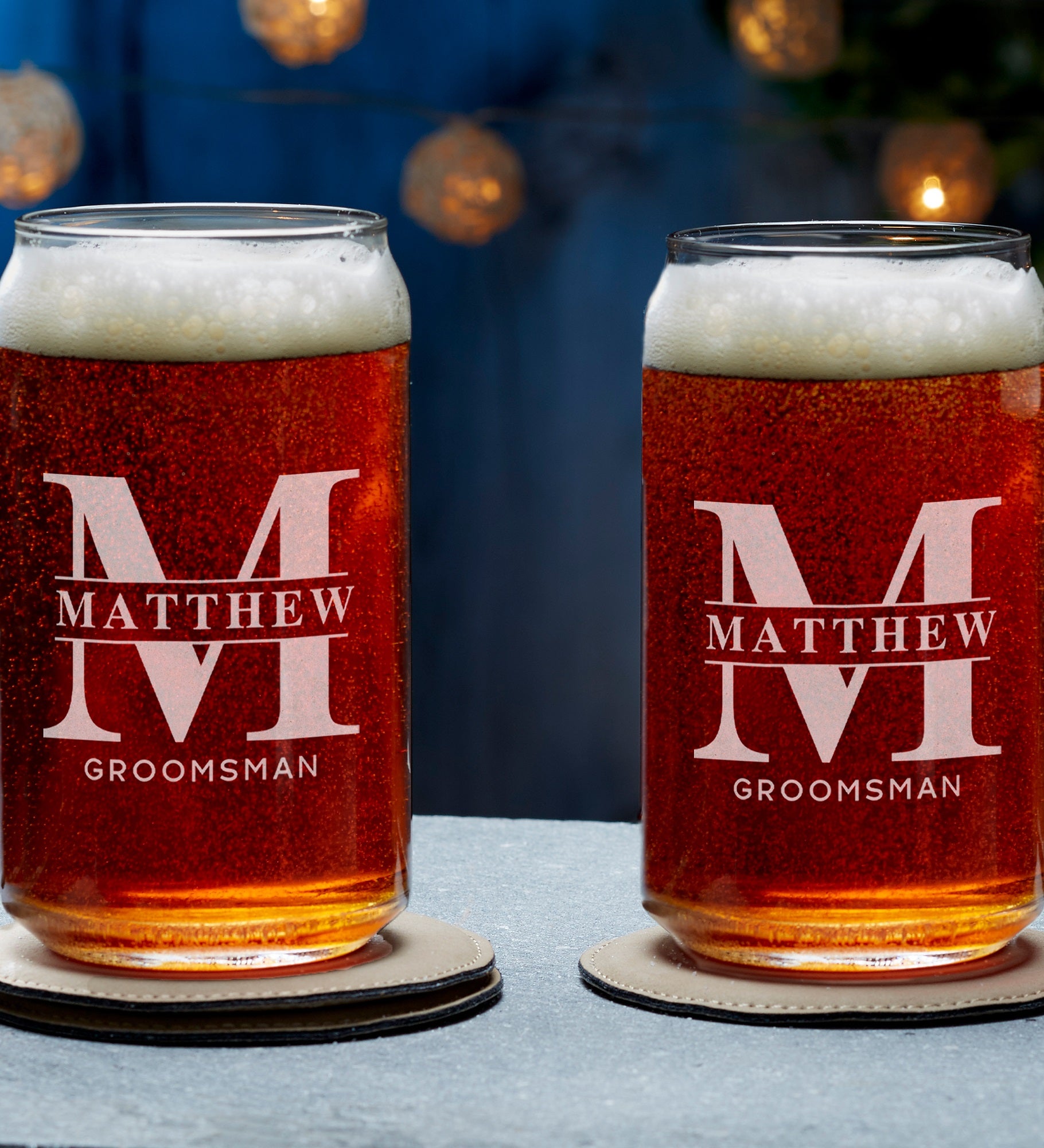 Lavish Groomsmen Wedding Engraved Beer Glass Collection