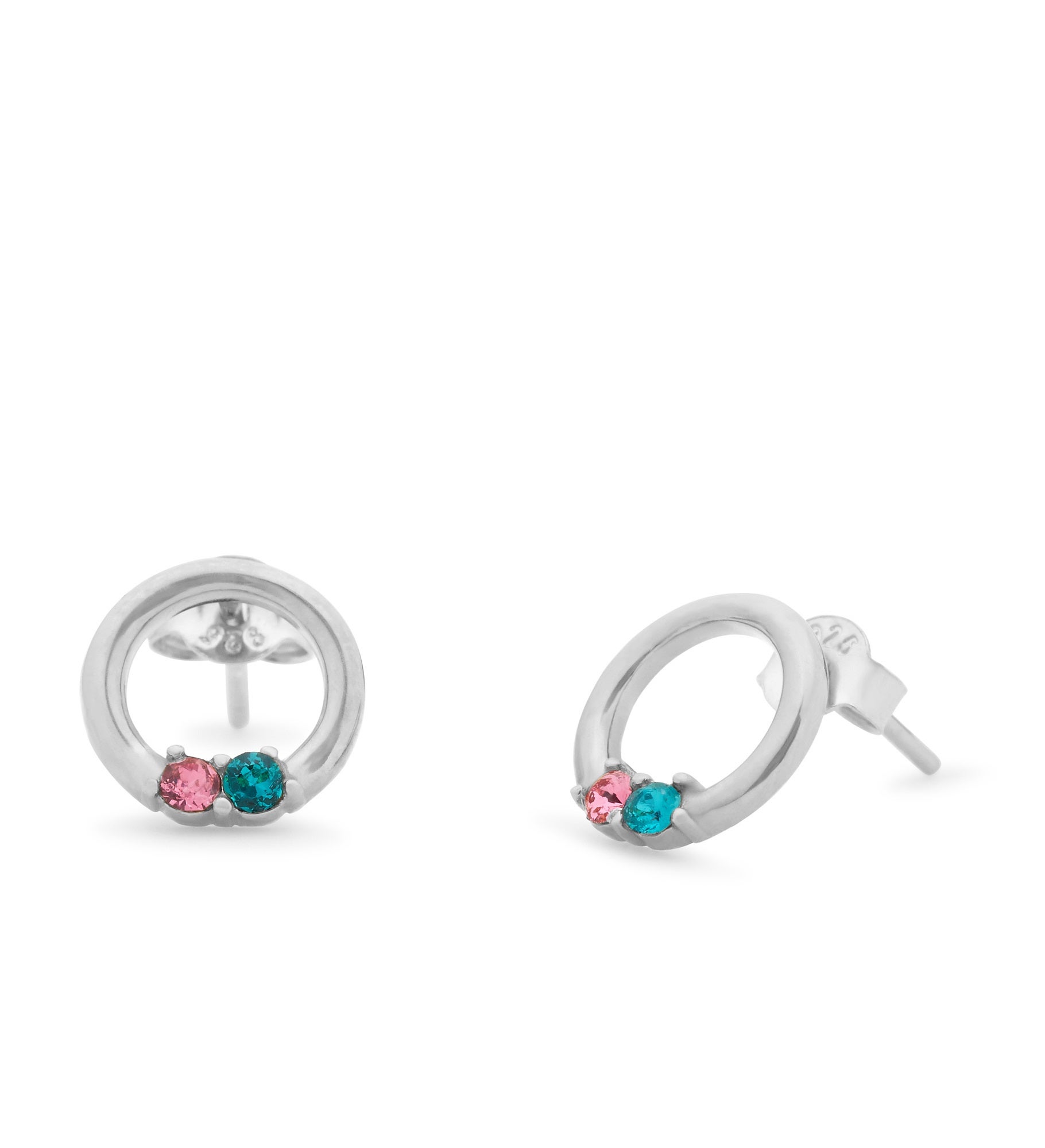 Eternity Circle Custom Birthstone Earrings