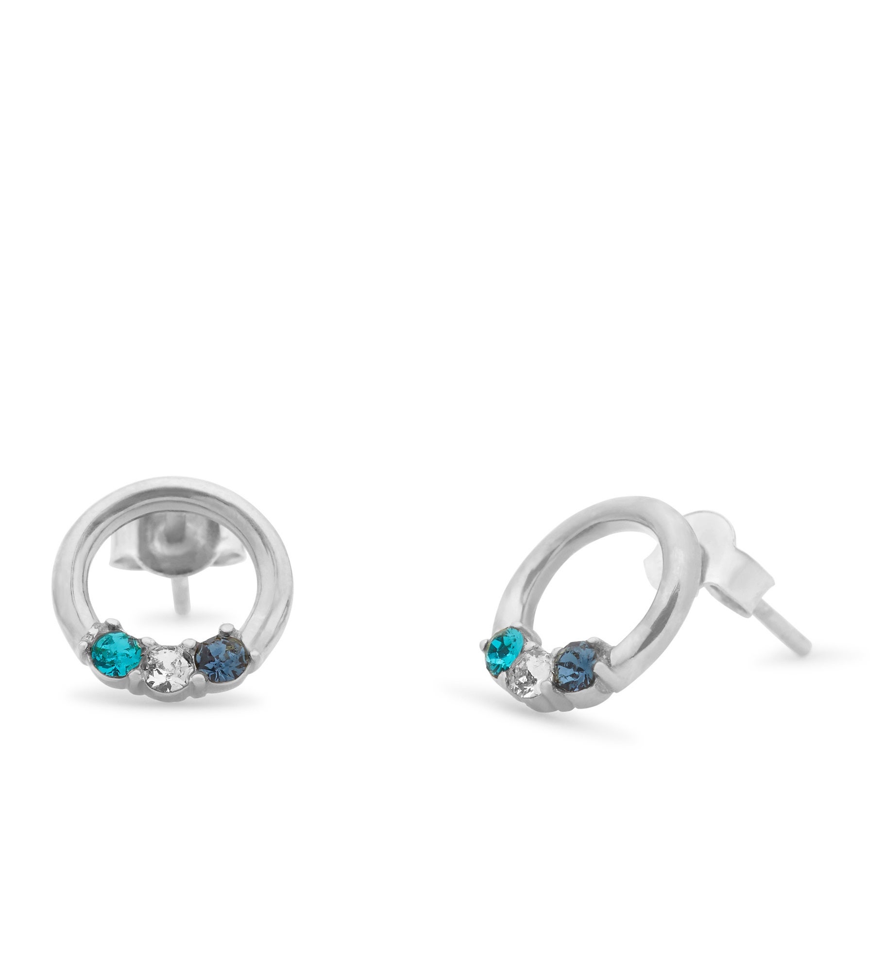 Eternity Circle Custom Birthstone Earrings