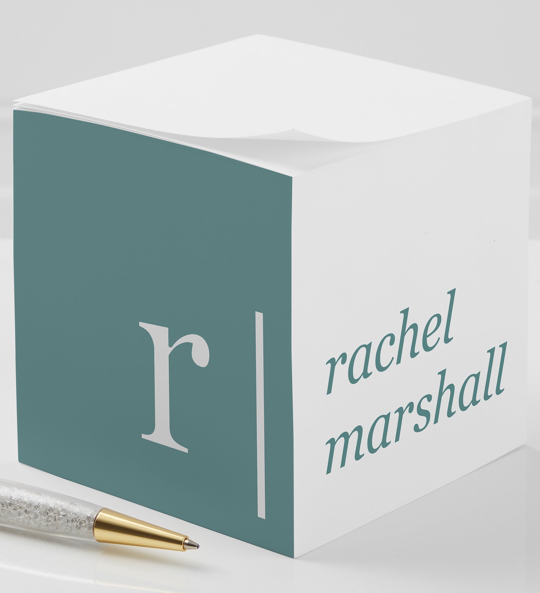 Modern Monogram Personalized Paper Note Cube