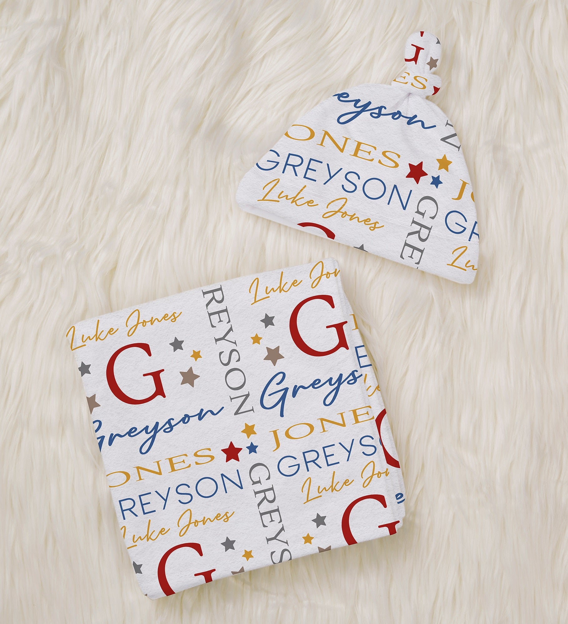 Star Struck Baby Boy Personalized Receiving Blanket