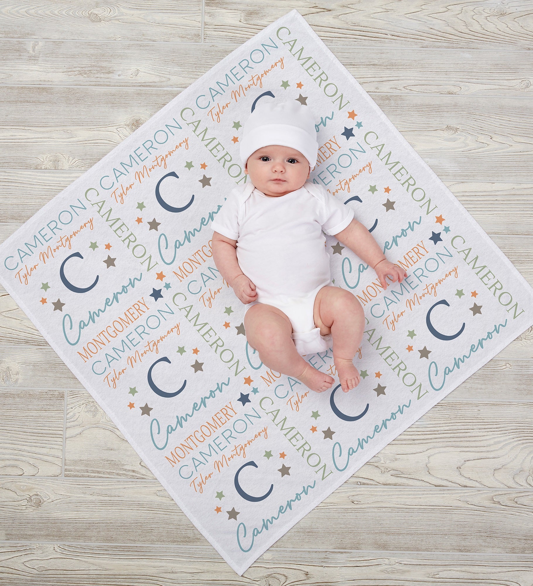 Star Struck Baby Boy Personalized Receiving Blanket