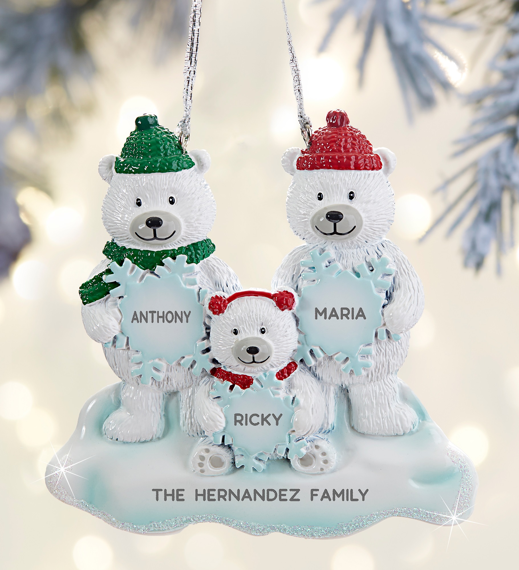Polar Bear Family<sup>©</sup> Personalized Ornament