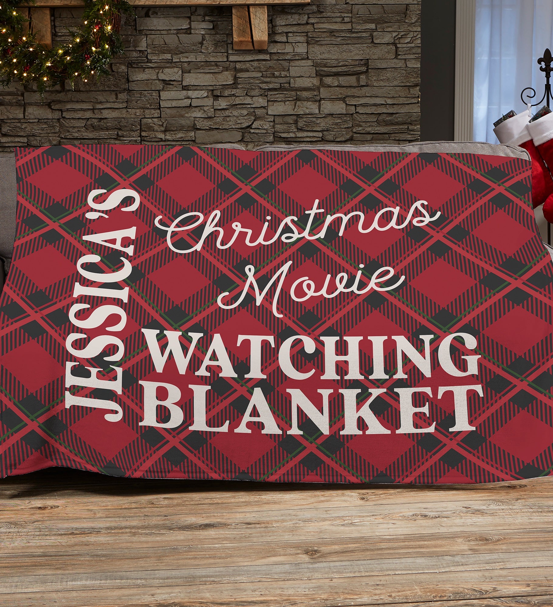 Christmas Movie Watching Personalized Blanket