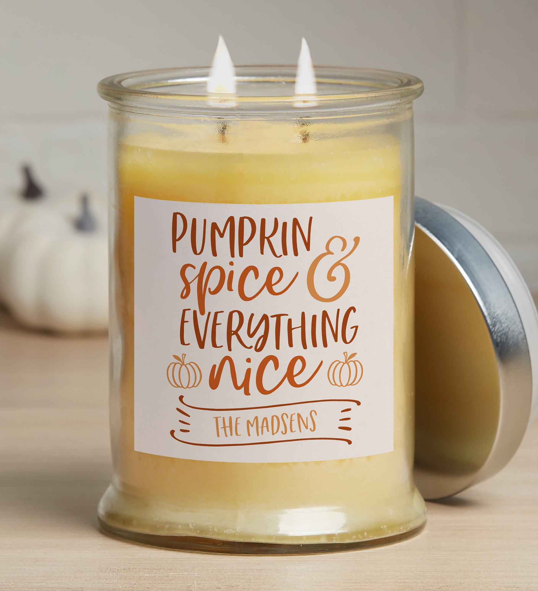 Pumpkin Spice & Everything Nice Personalized Candle Jar
