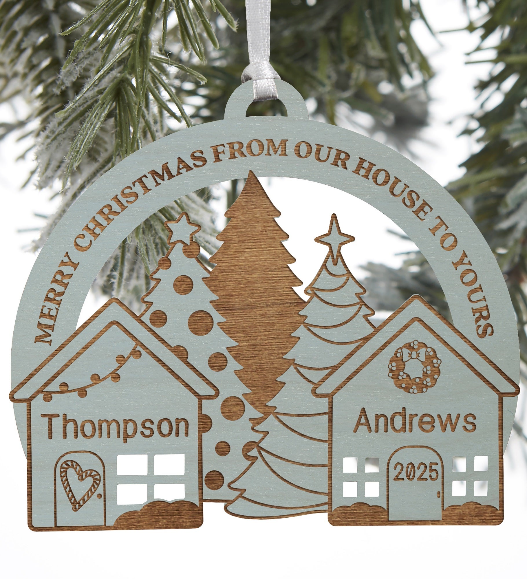 Our House To Yours Personalized Wood Ornament