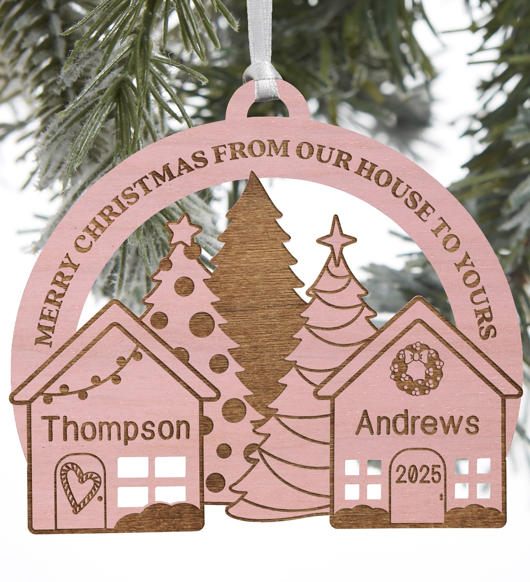 Our House To Yours Personalized Wood Ornament