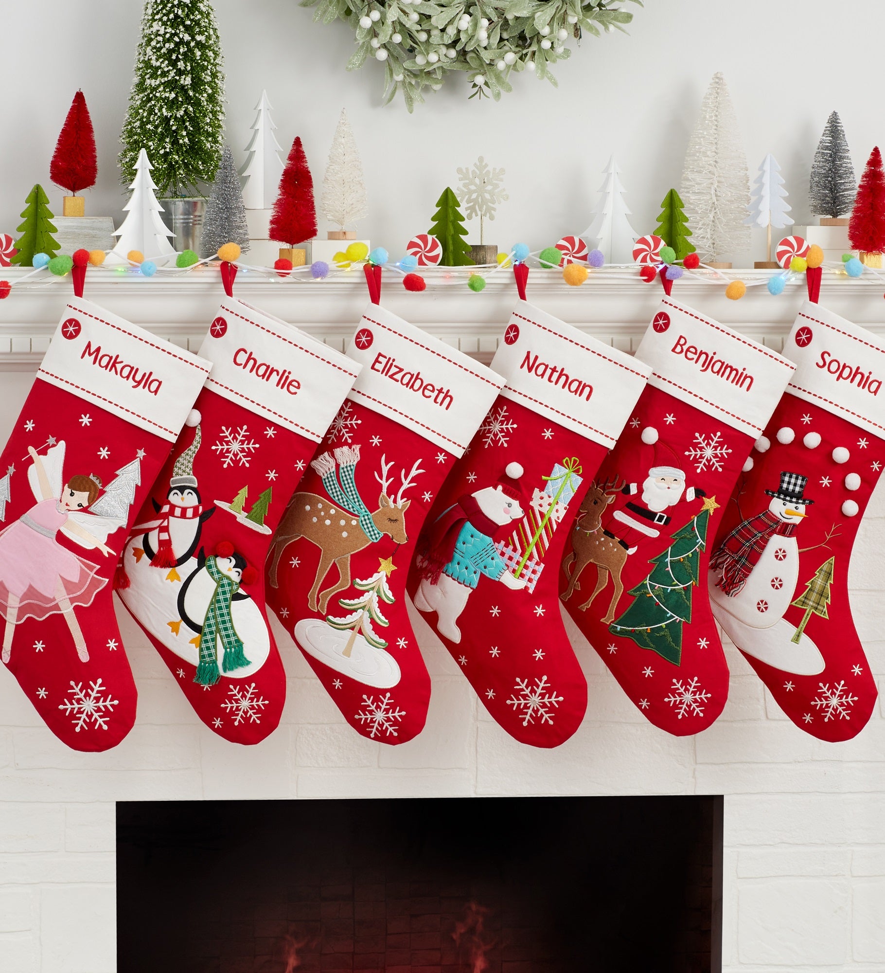 Merry Little Characters Personalized Christmas Stockings