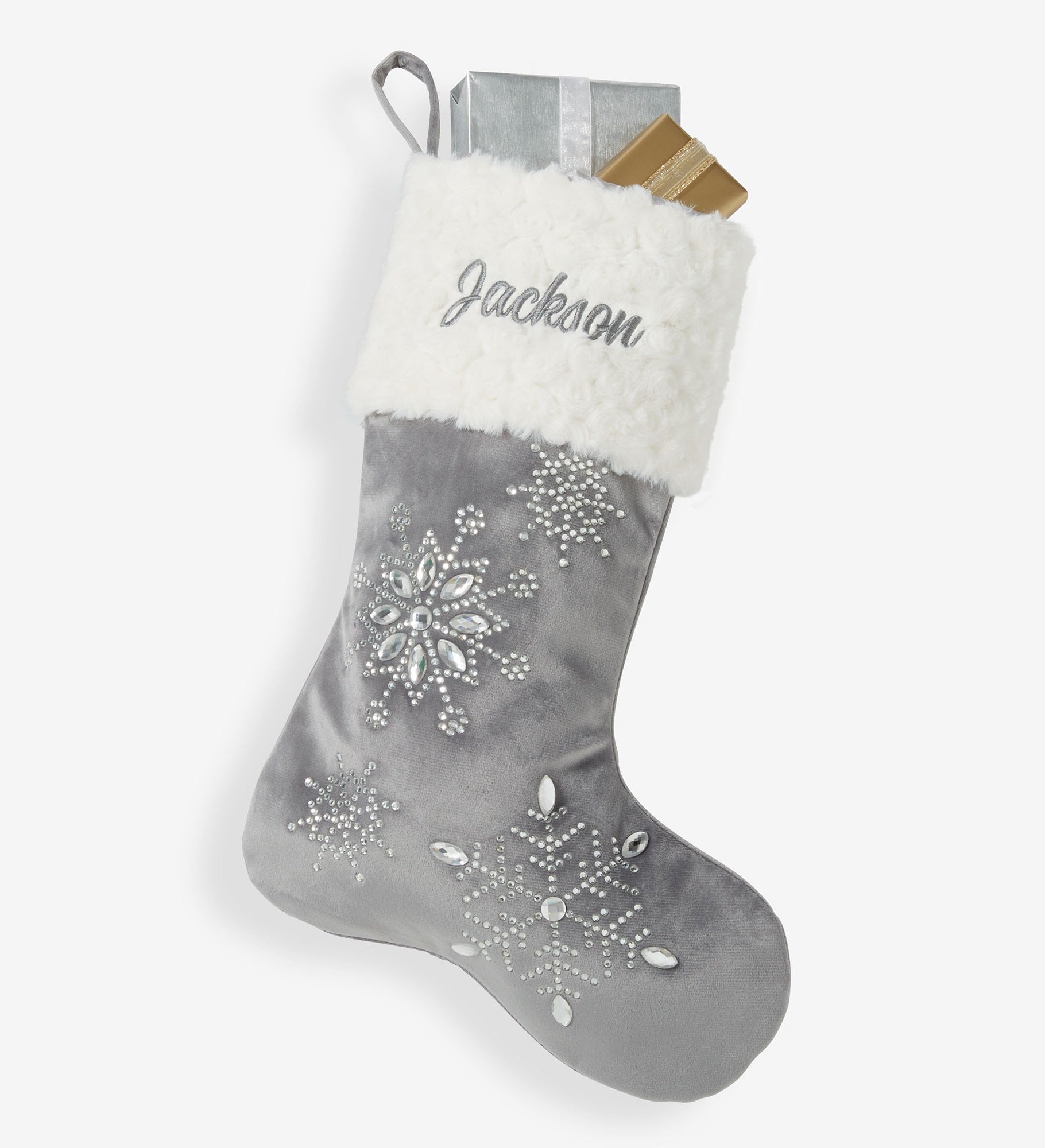 Season's Sparkle Embroidered Stockings