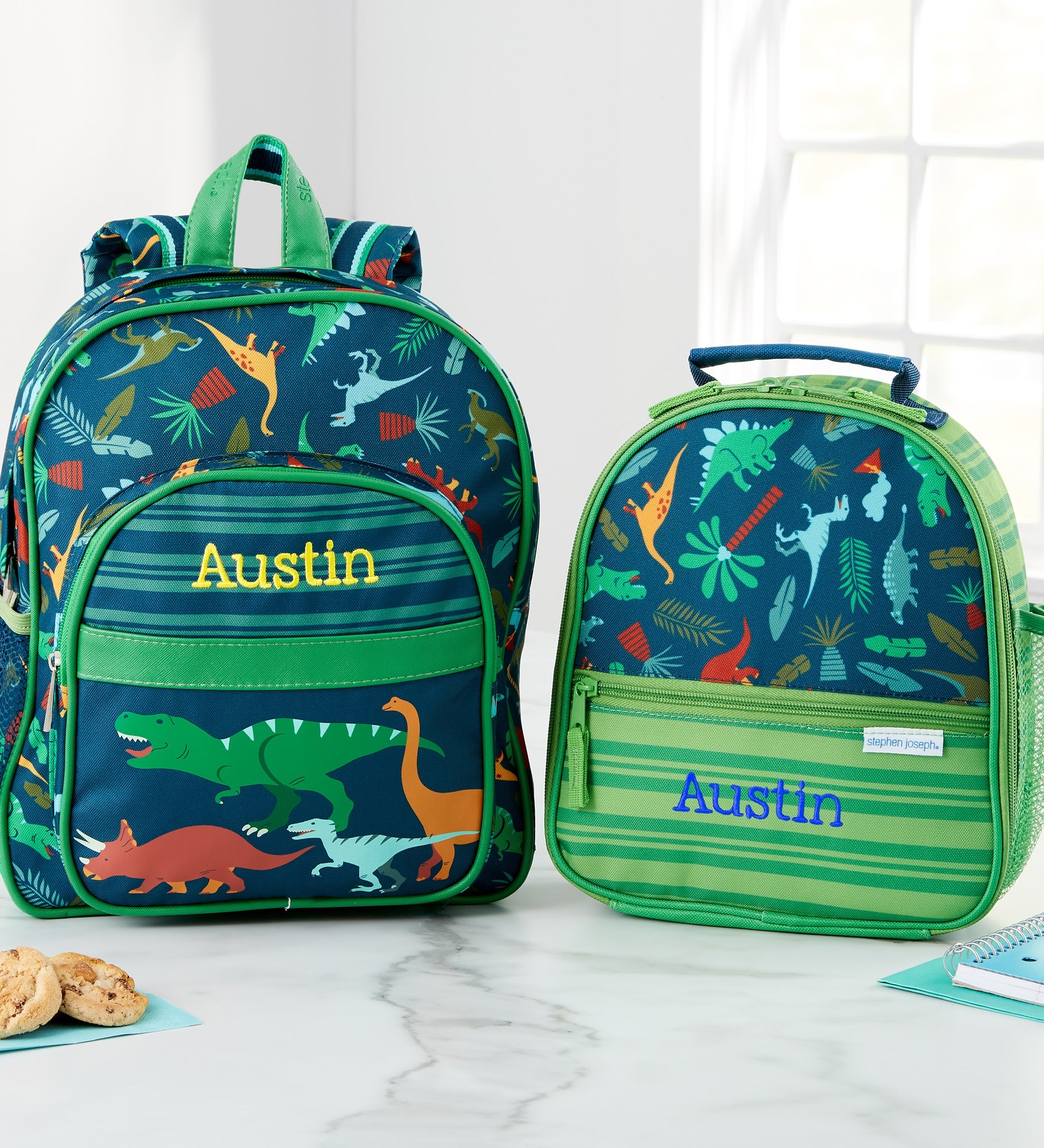Dino Embroidered Classic Backpack by Stephen Joseph