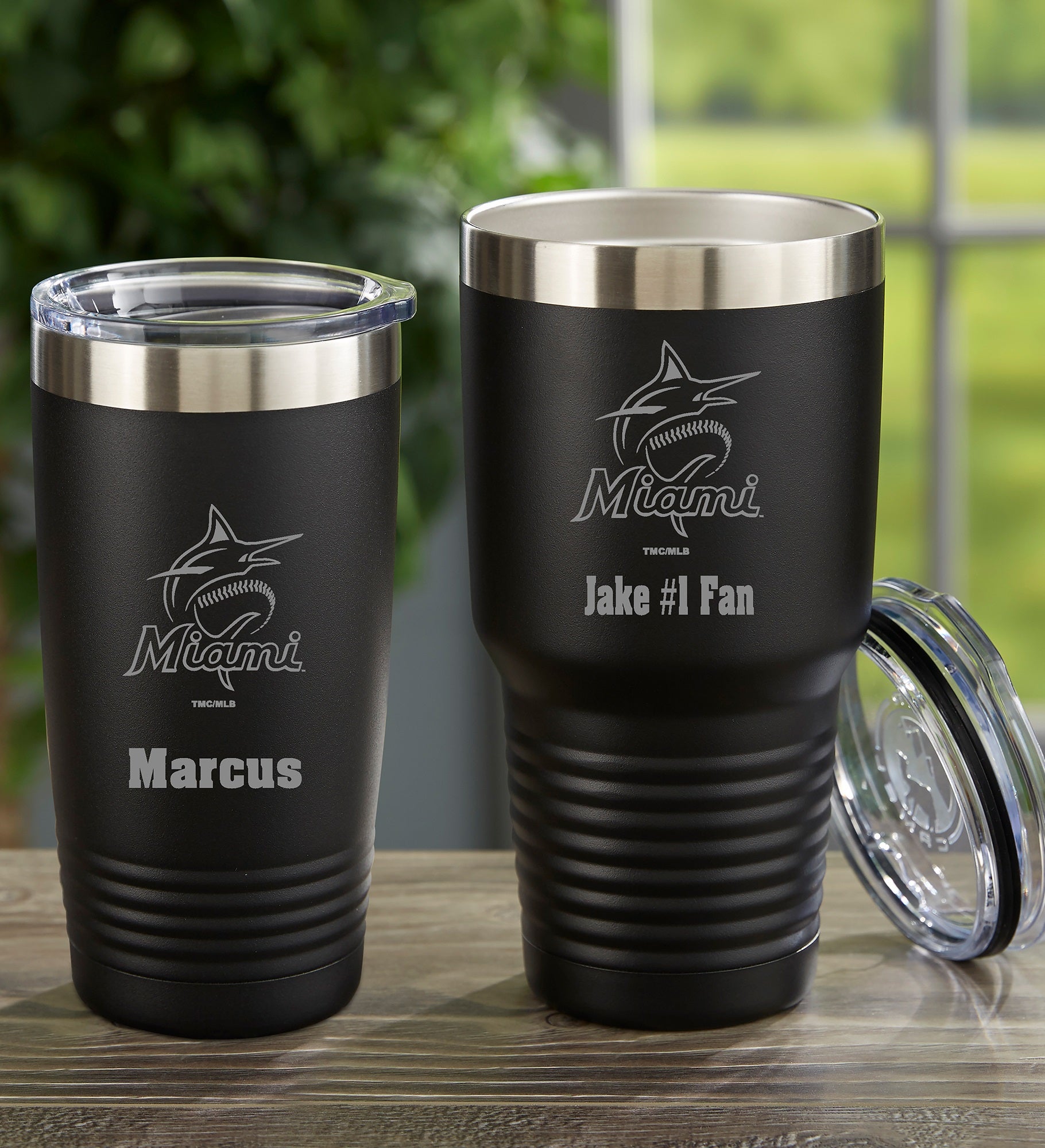 MLB Miami Marlins Personalized Stainless Steel Tumbler