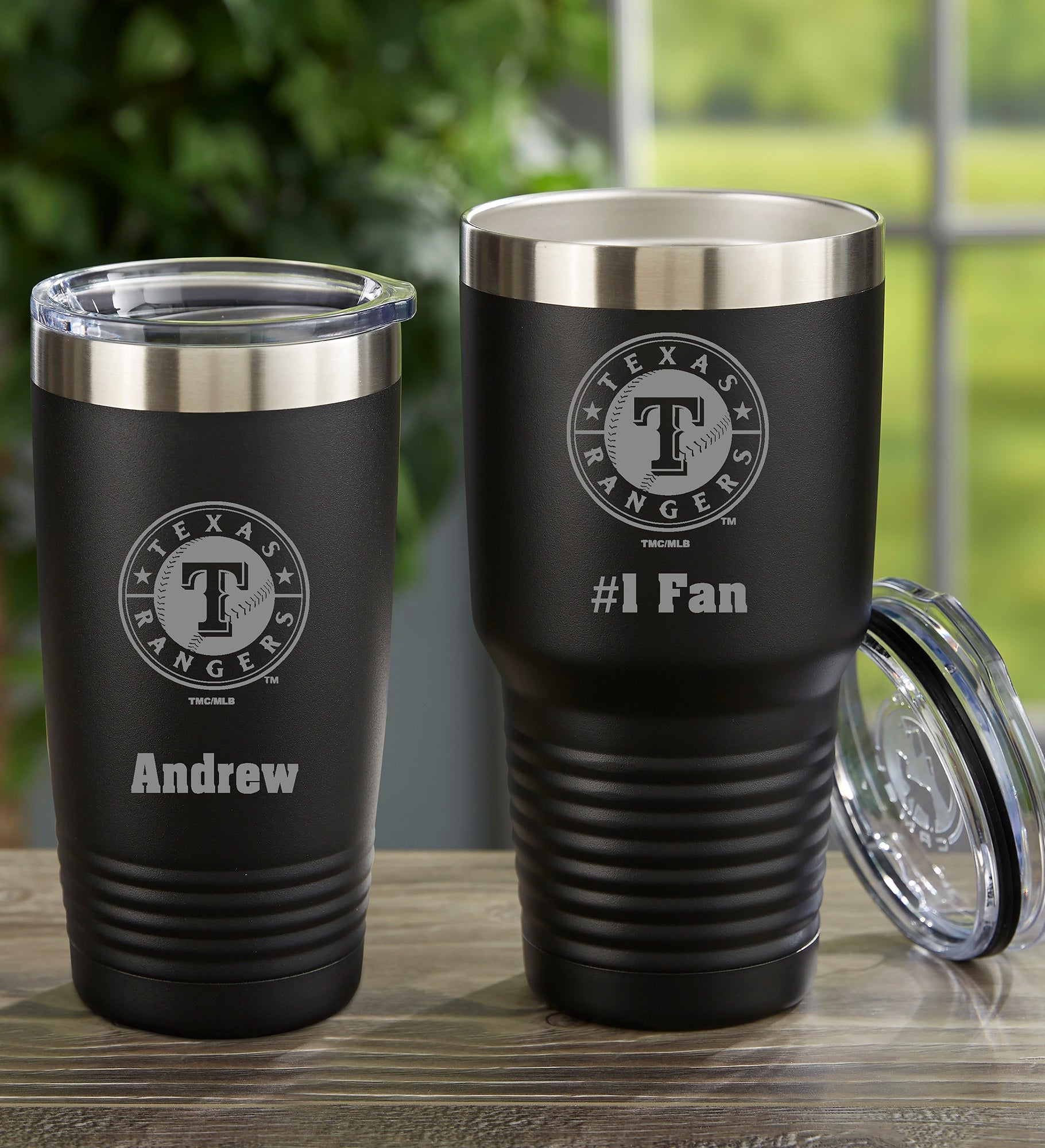 MLB Texas Rangers Personalized Stainless Steel Tumbler