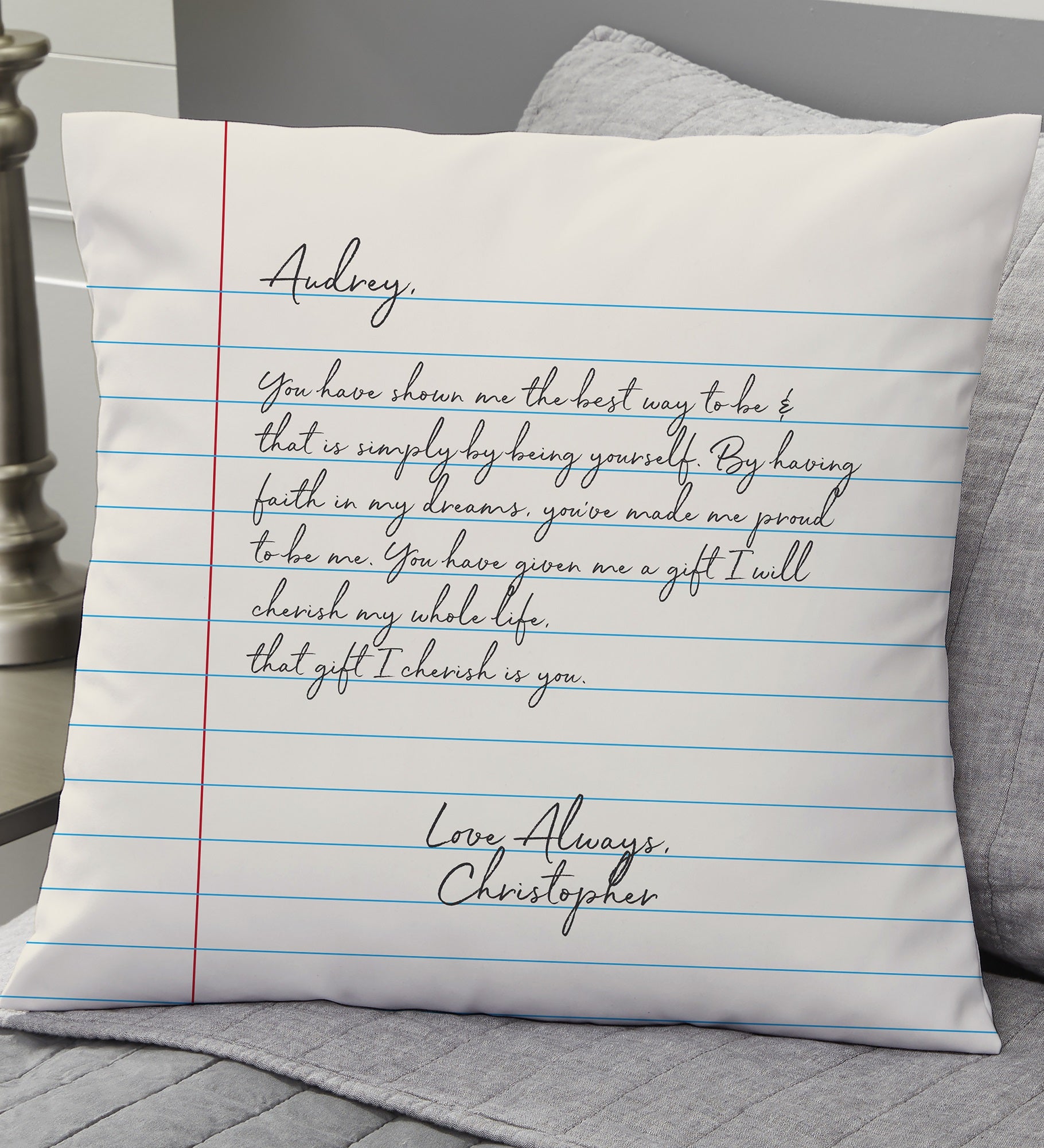Love Letter Personalized Throw Pillow