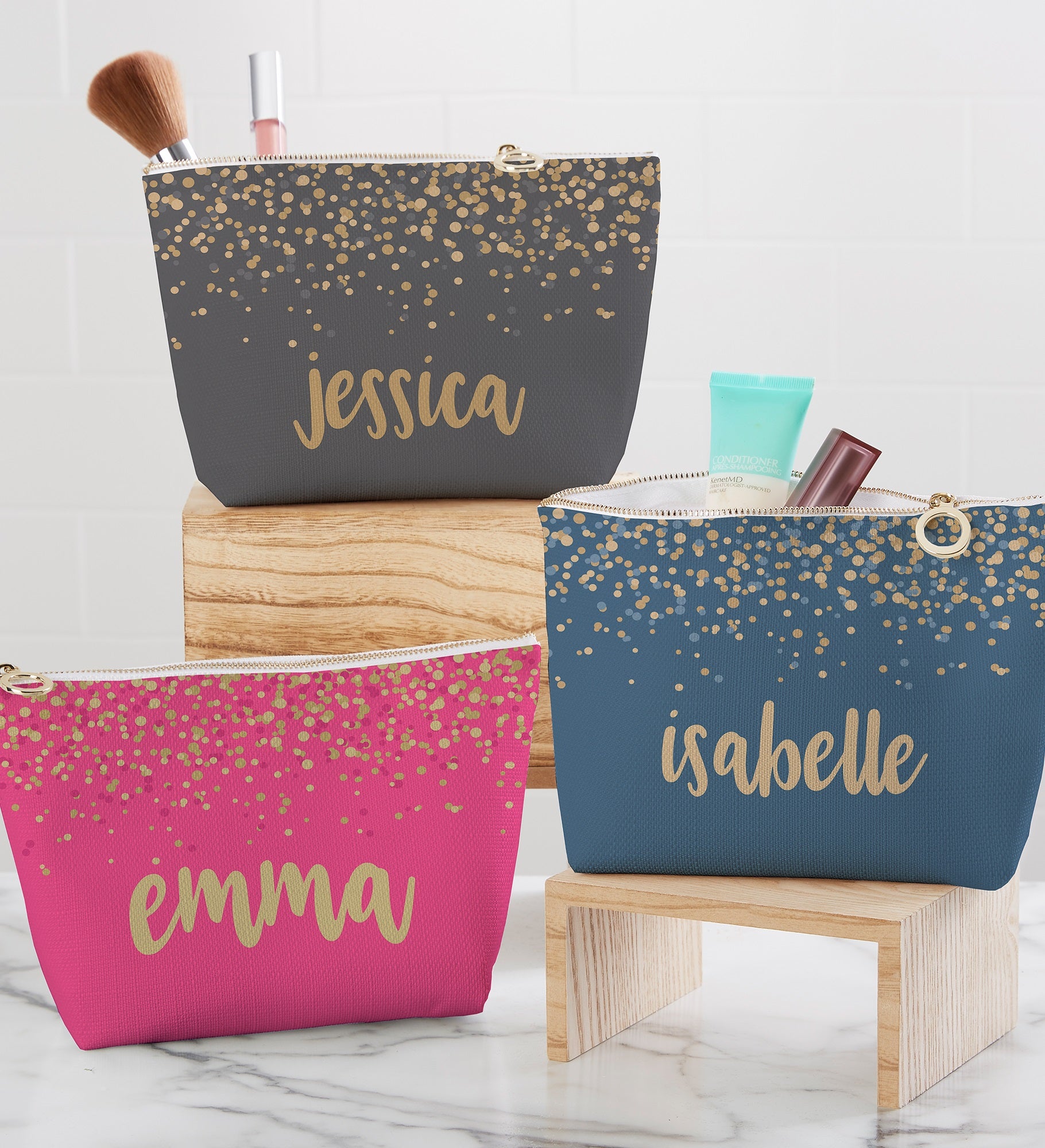 Sparkling Name Personalized Makeup Bag