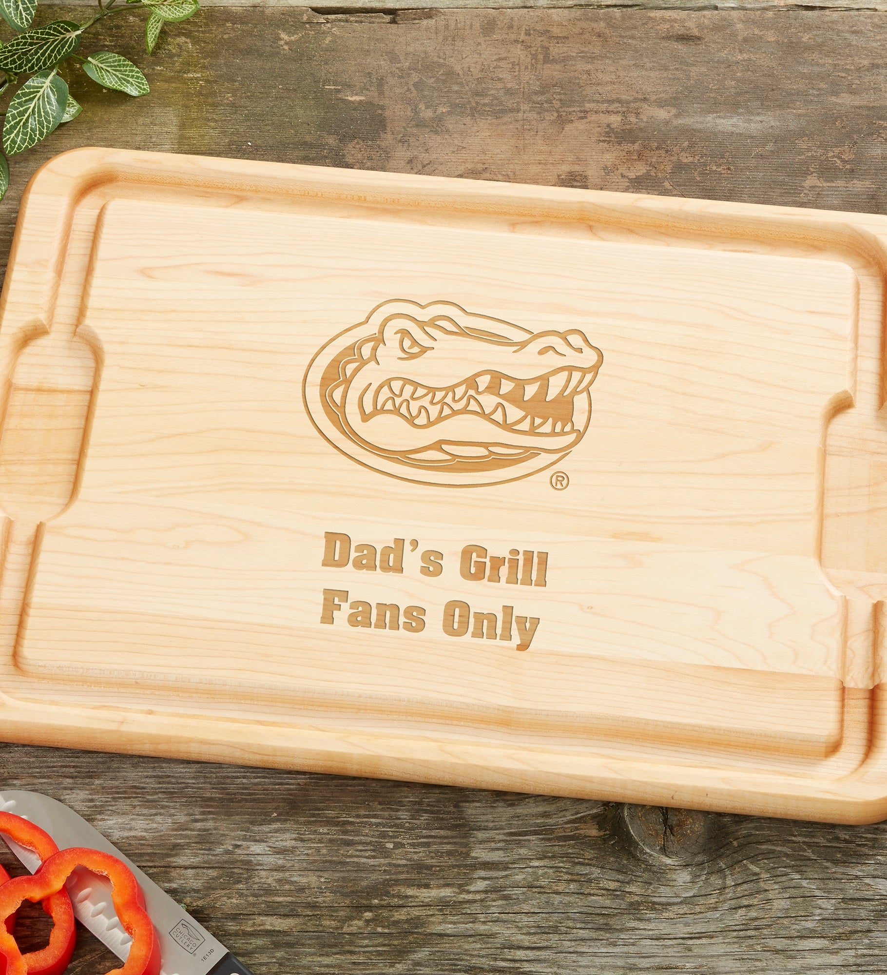 NCAA Florida Gators Personalized Maple Cutting Board