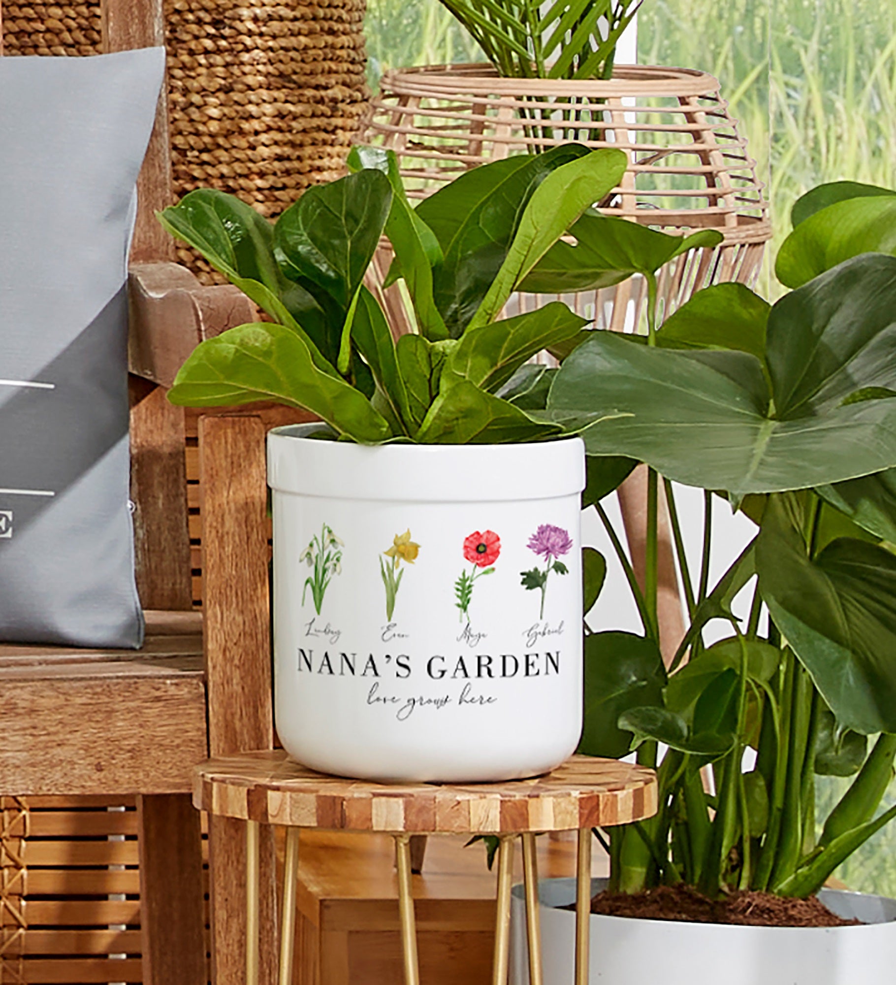 Birth Month Flower Personalized Outdoor Flower Pot