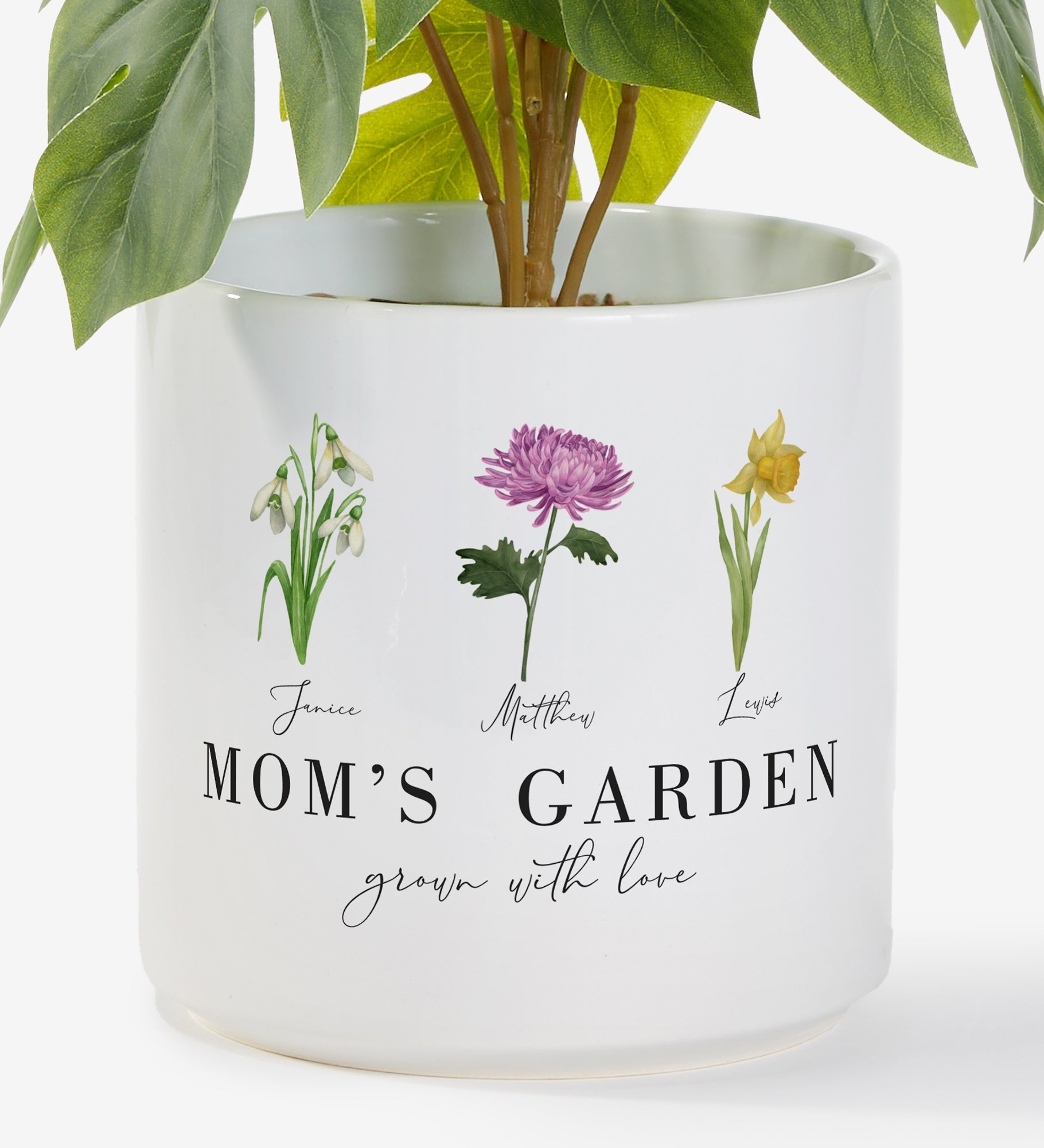 Birth Month Flower Personalized Outdoor Flower Pot