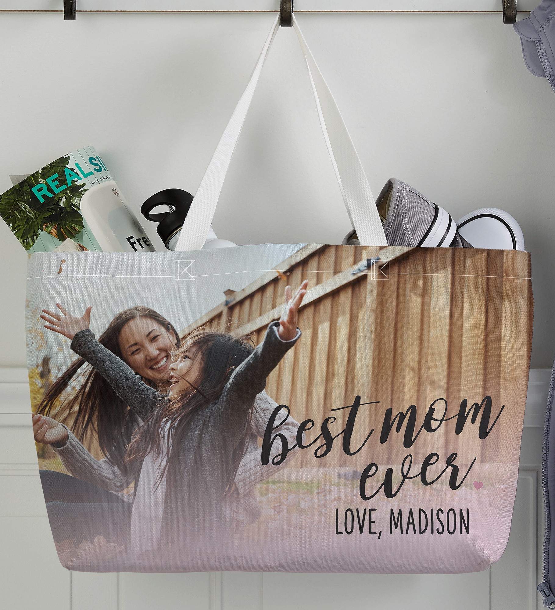Best Mom Ever Personalized Photo Tote Bag