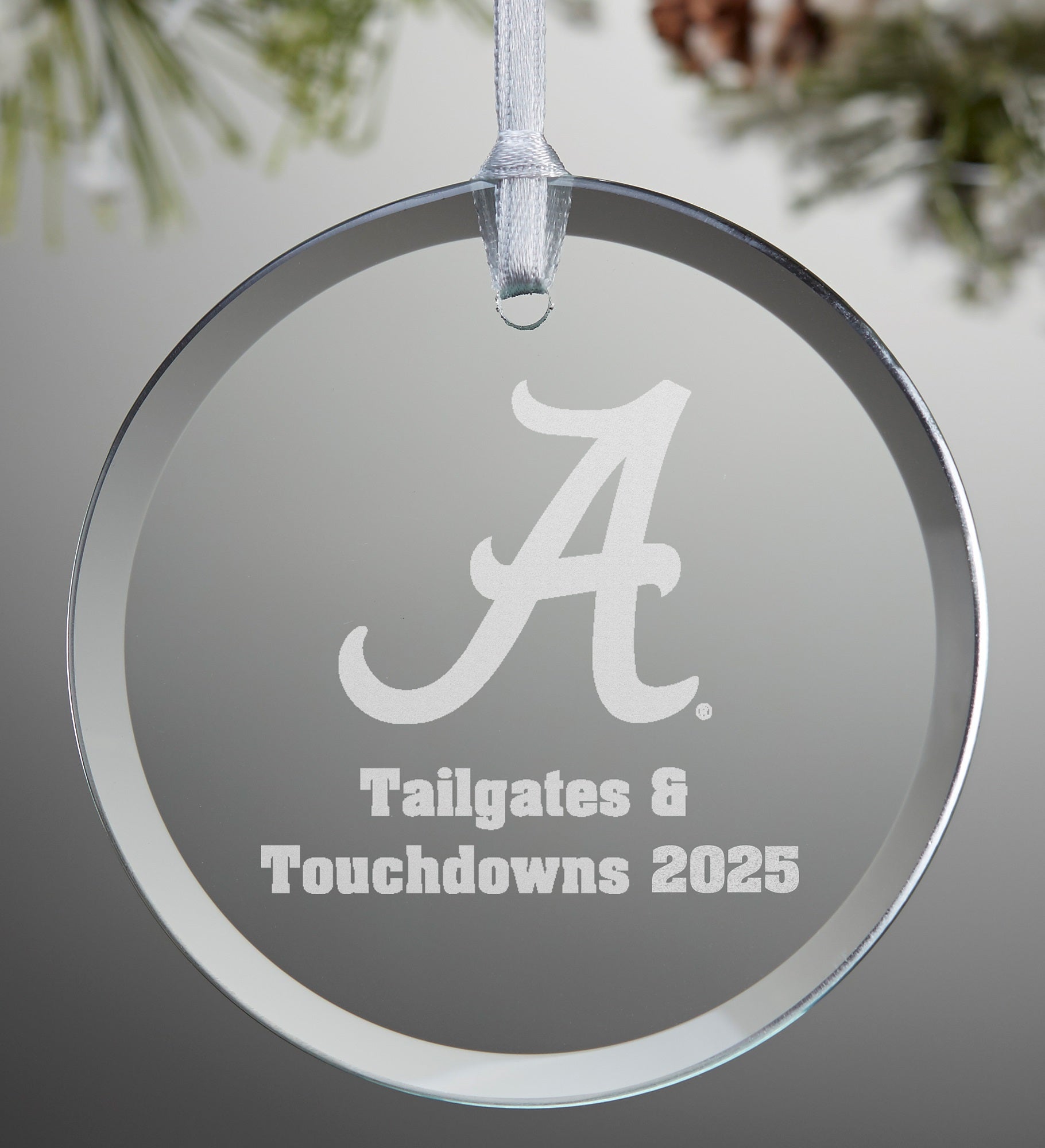NCAA Alabama Crimson Tide Personalized Glass Ornament