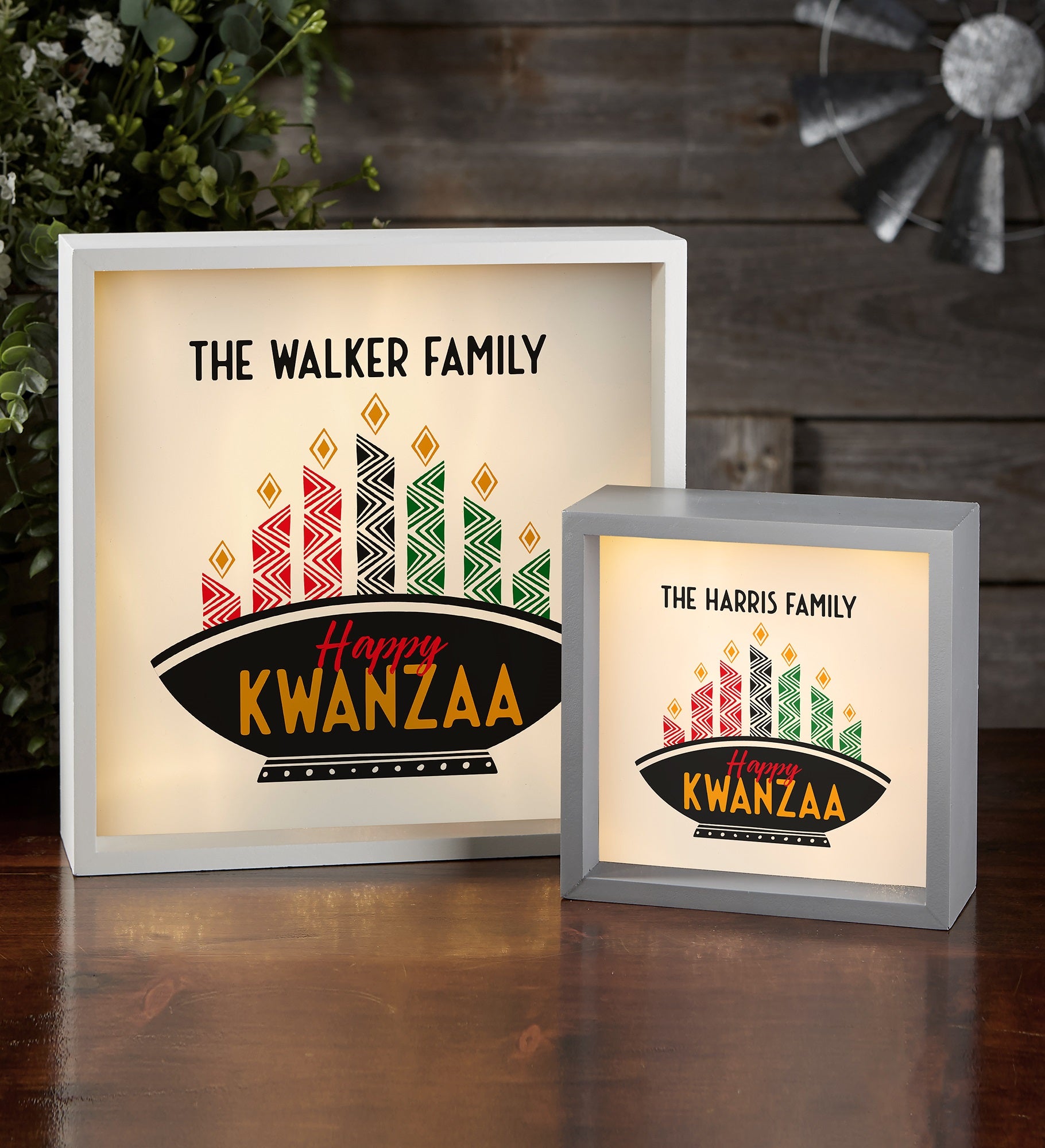 Kwanzaa Personalized LED Light Shadow Box