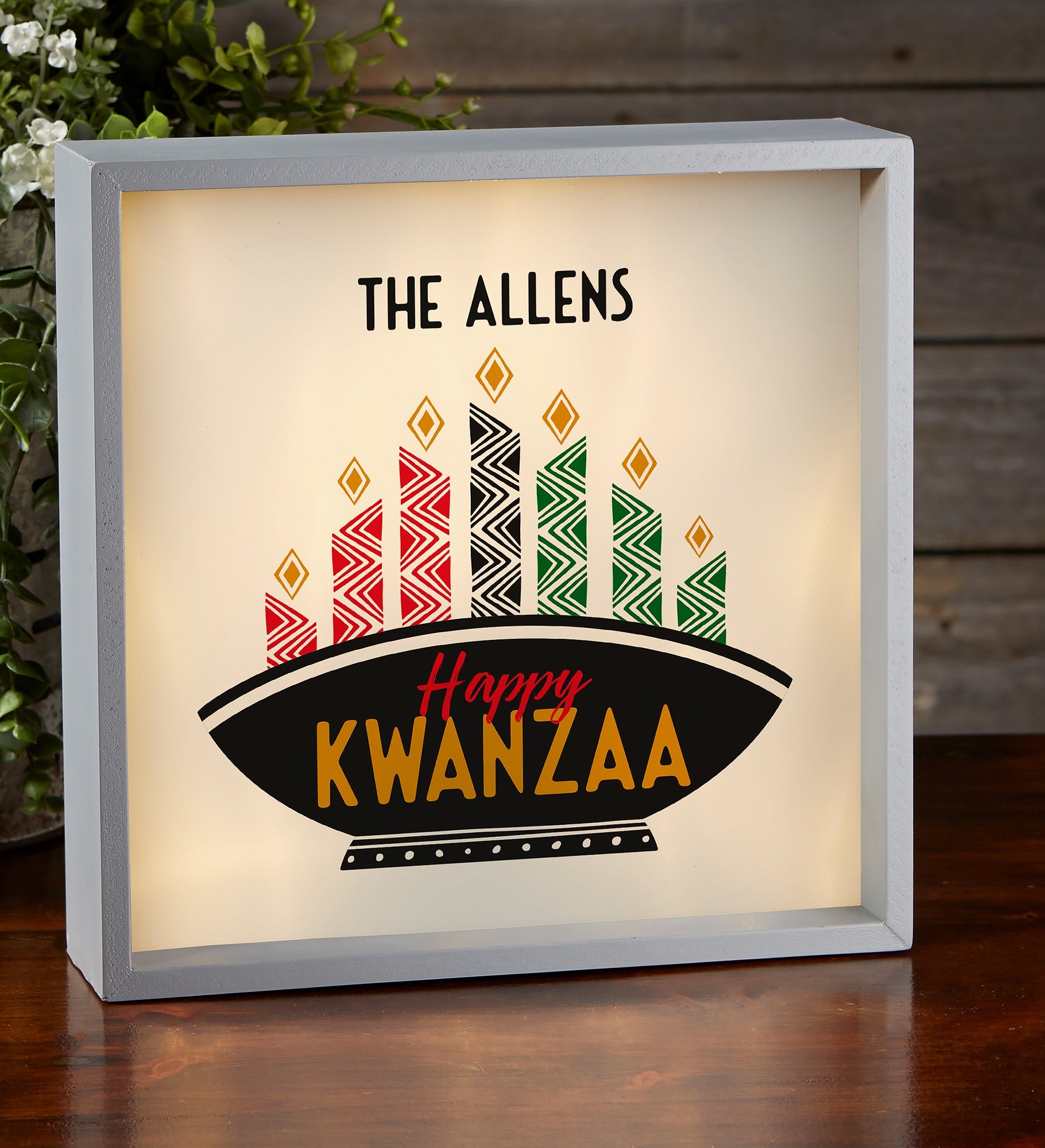 Kwanzaa Personalized LED Light Shadow Box