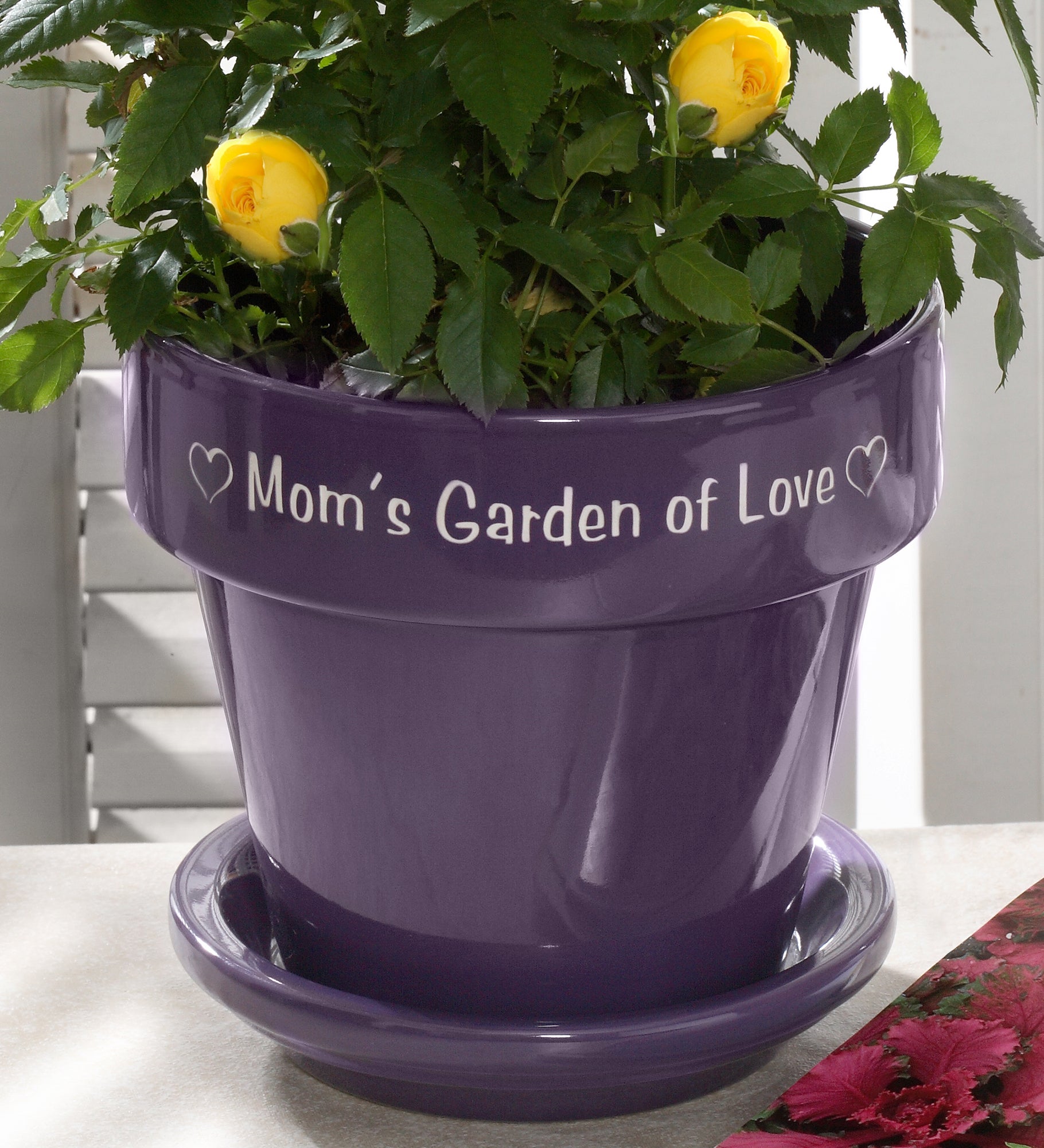 Garden Of Love Engraved Flower Pot