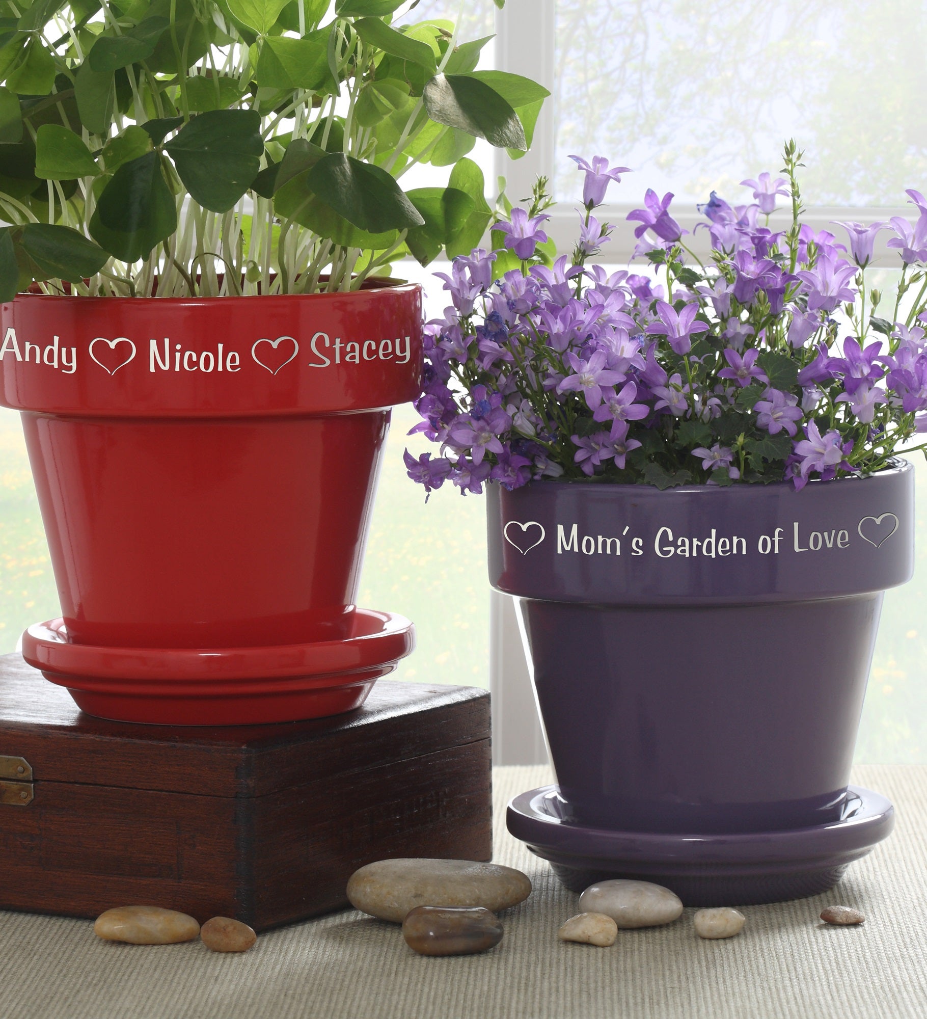 Garden Of Love Engraved Flower Pot