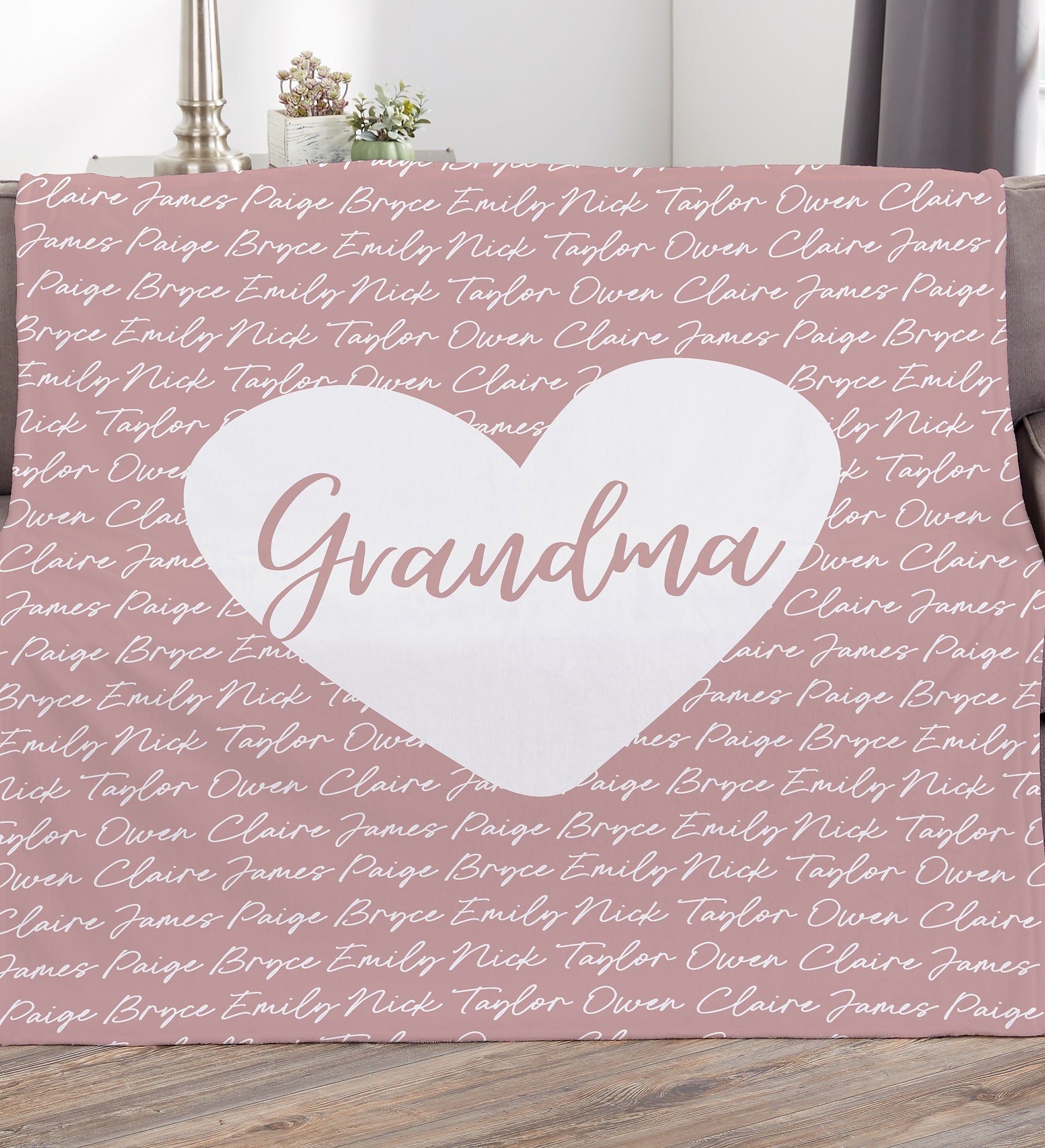 Family Heart Personalized Blanket
