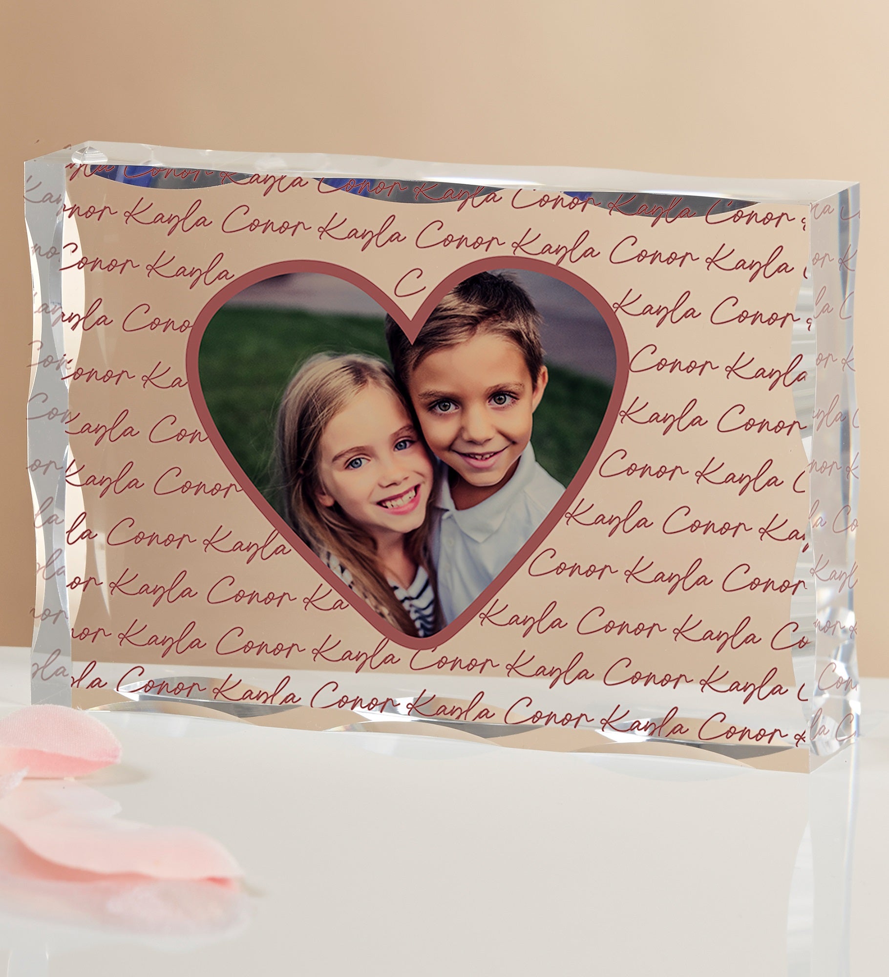 Family Heart Photo Personalized Colored Keepsake
