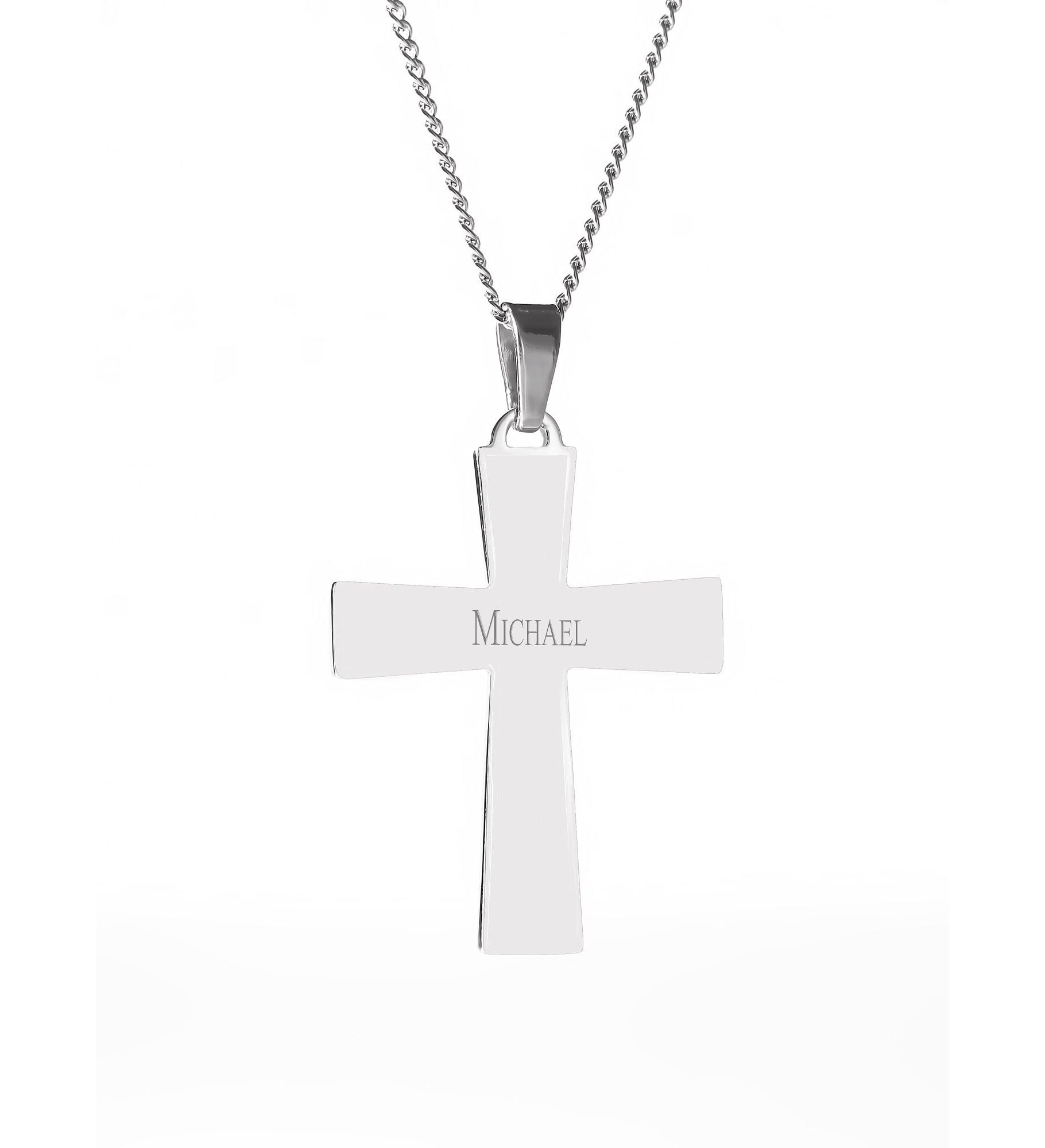 Engravable Lord's Prayer Cross Necklace