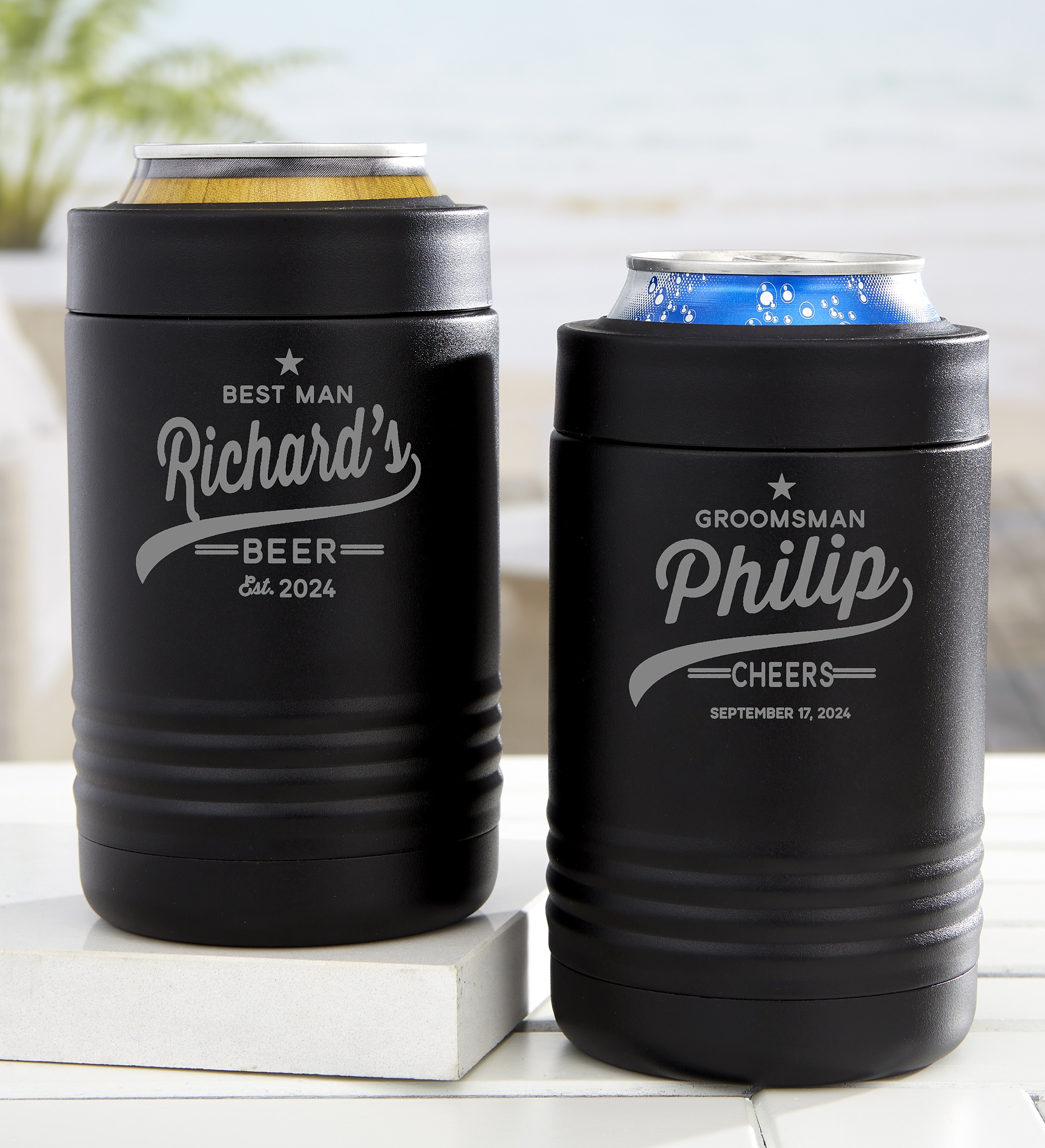 Groomsman Brewing Co. Personalized Stainless Insulated Can Holder