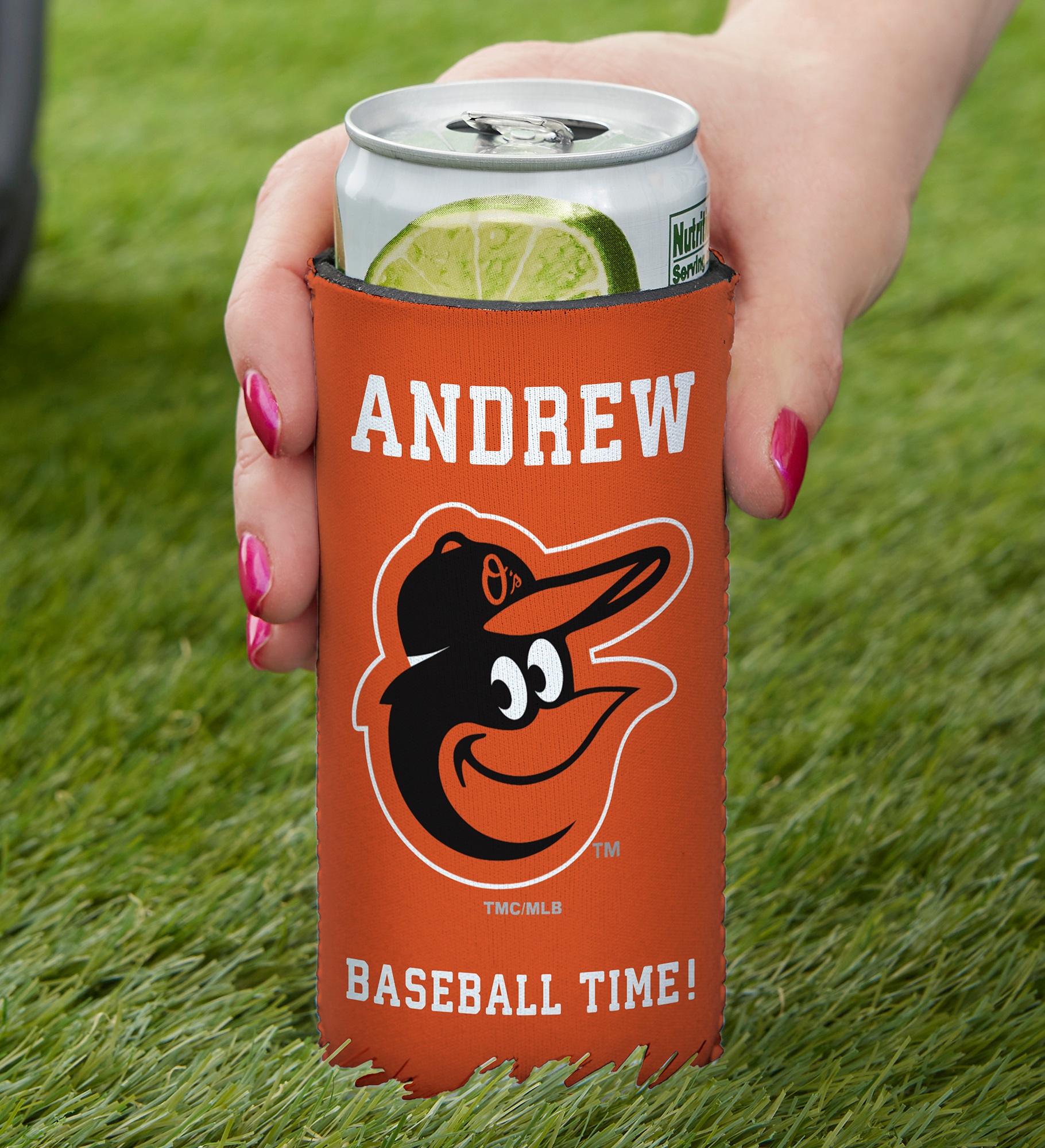 MLB Baltimore Orioles Personalized Slim Can Holder