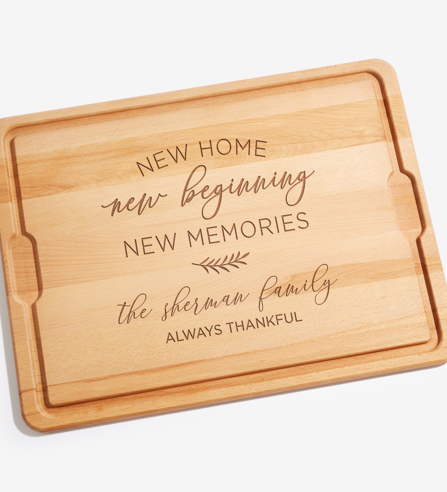 New Home, New Memories Personalized Hardwood Cutting Board
