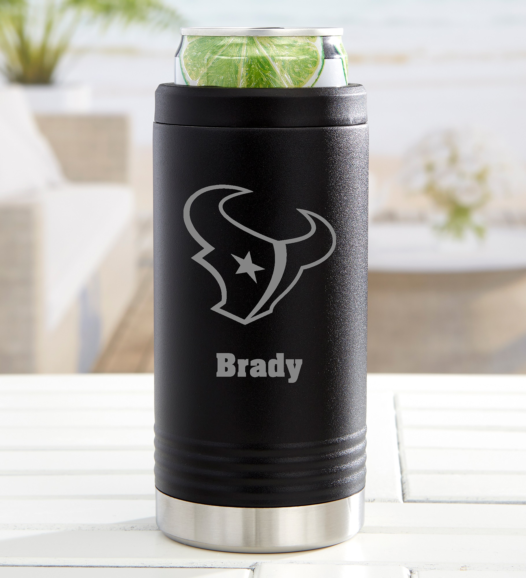 NFL Houston Texans Personalized Insulated Skinny Can Holder