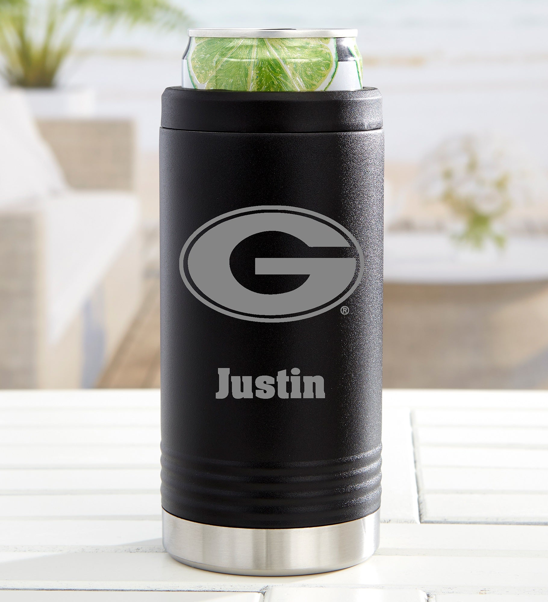 NCAA Georgia Bulldogs Personalized Insulated Skinny Can Holder