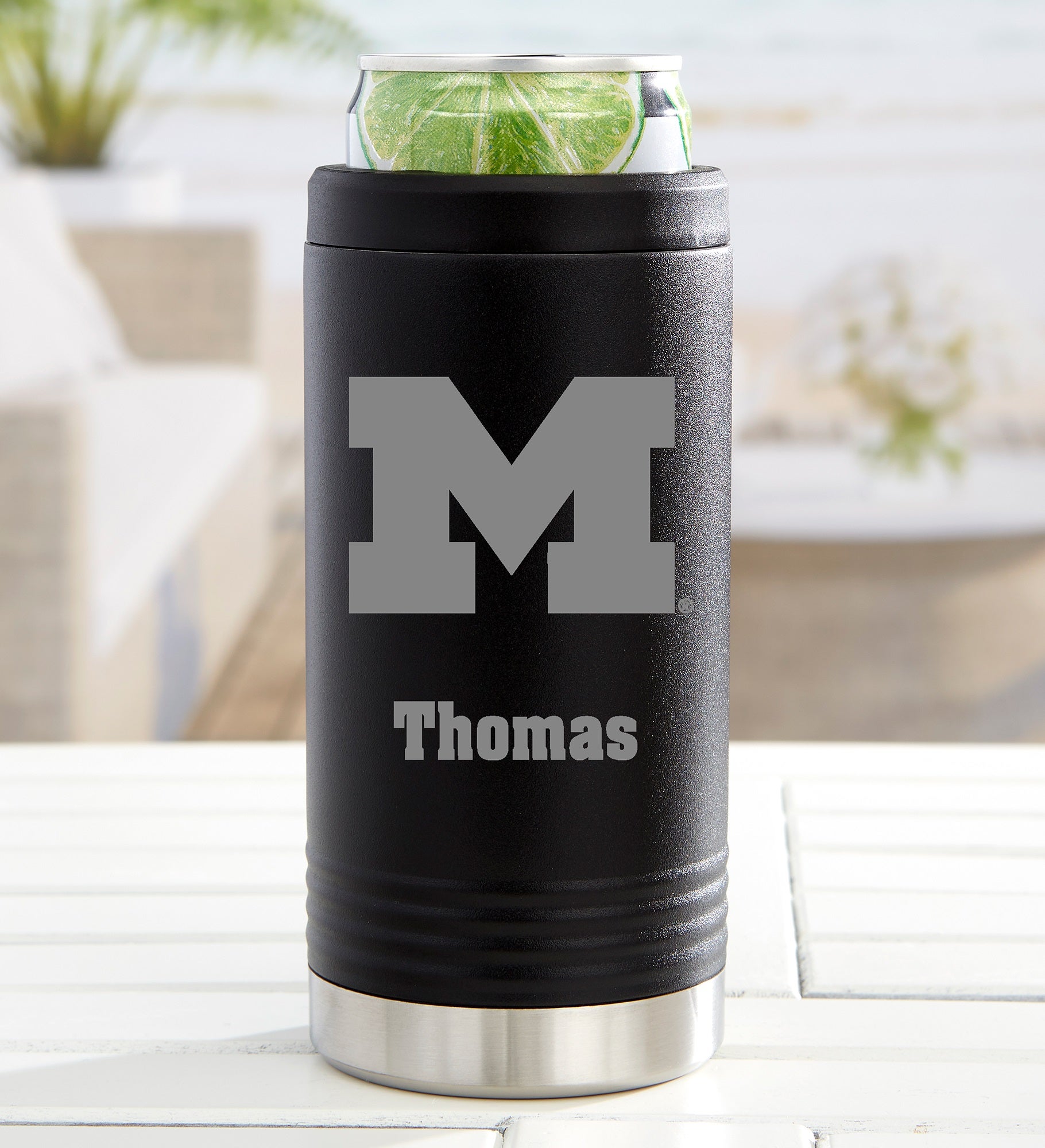 NCAA Michigan Wolverines Personalized Insulated Skinny Can Holder
