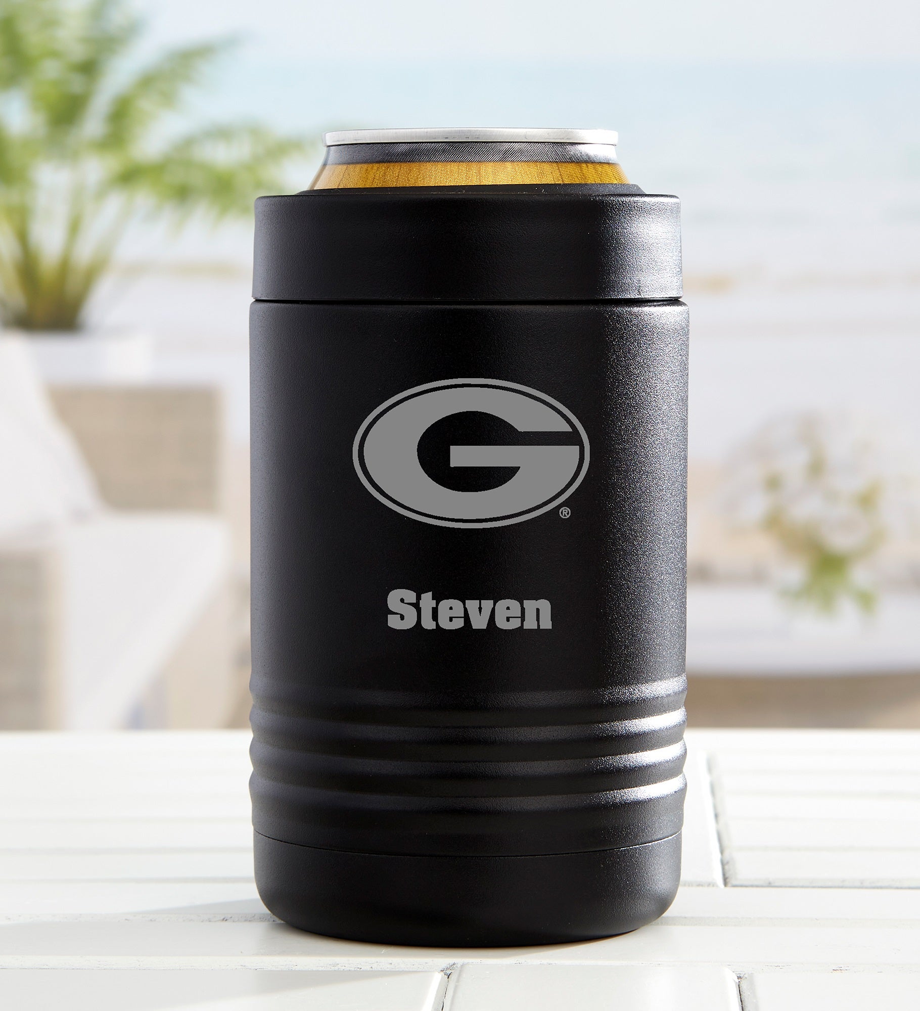 NCAA Georgia Bulldogs Personalized Stainless Insulated Can Holder