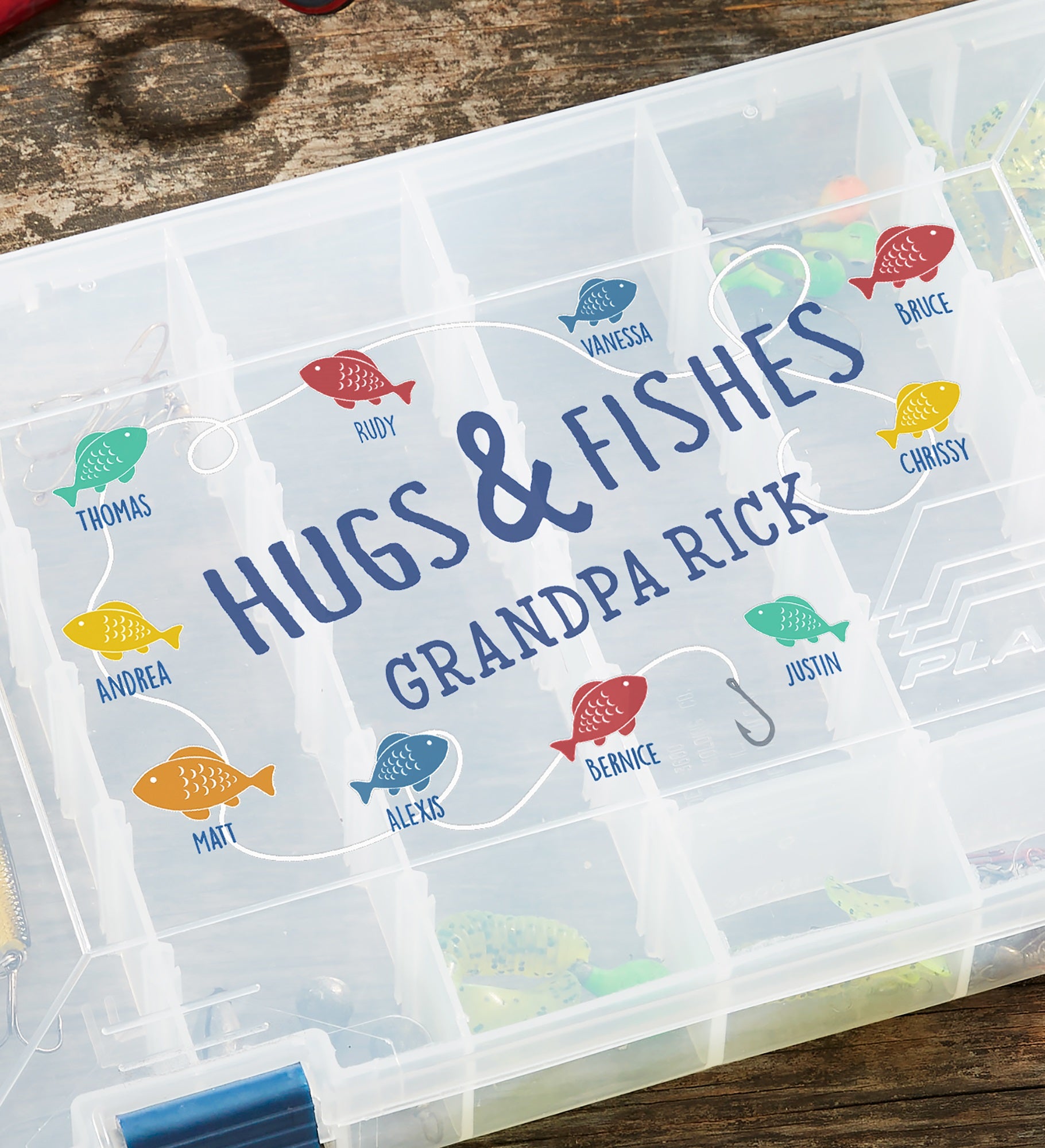 Hugs & Fishes Personalized Plano Tackle Fishing Box