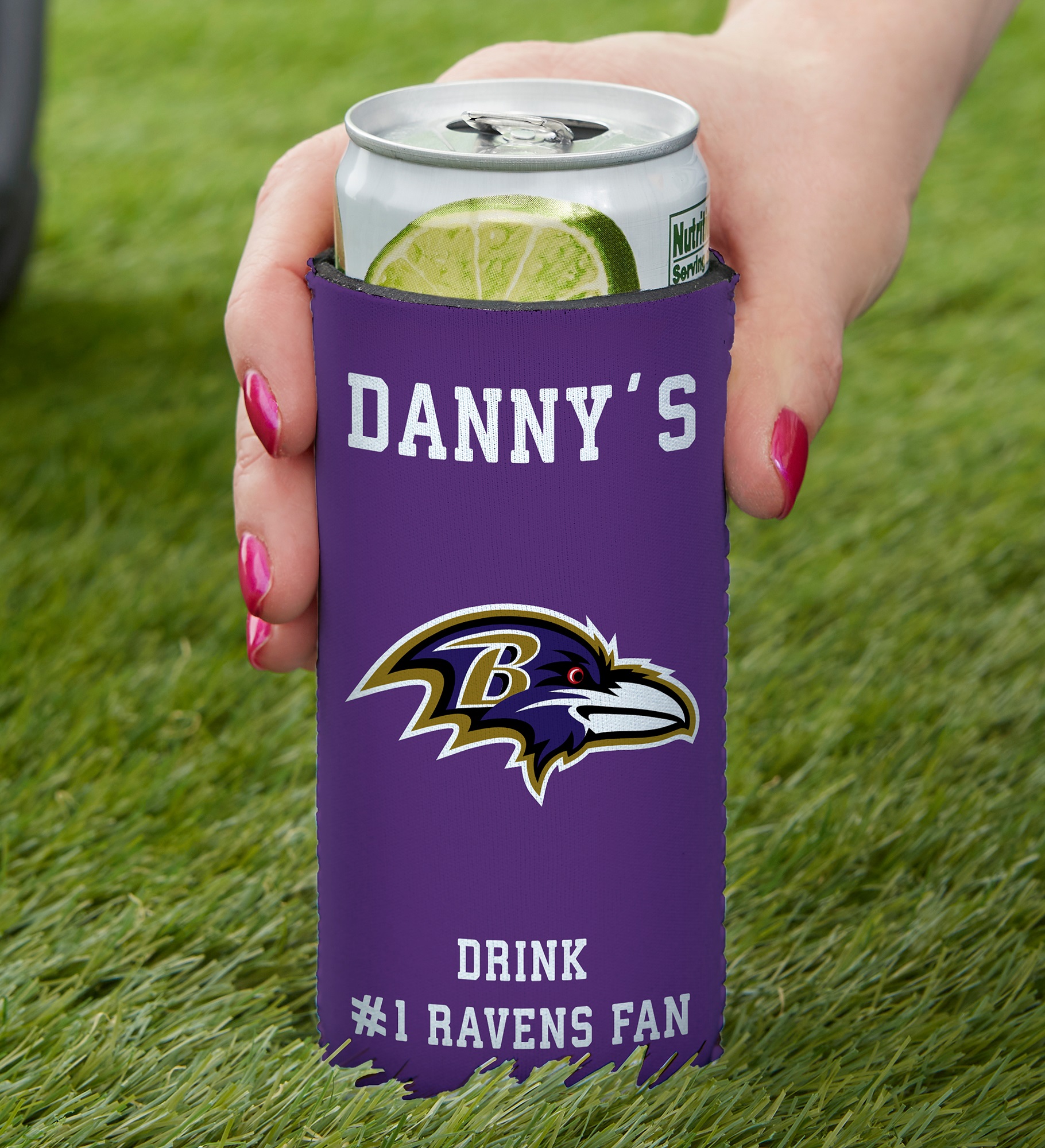 NFL Baltimore Ravens Personalized Slim Can Cooler