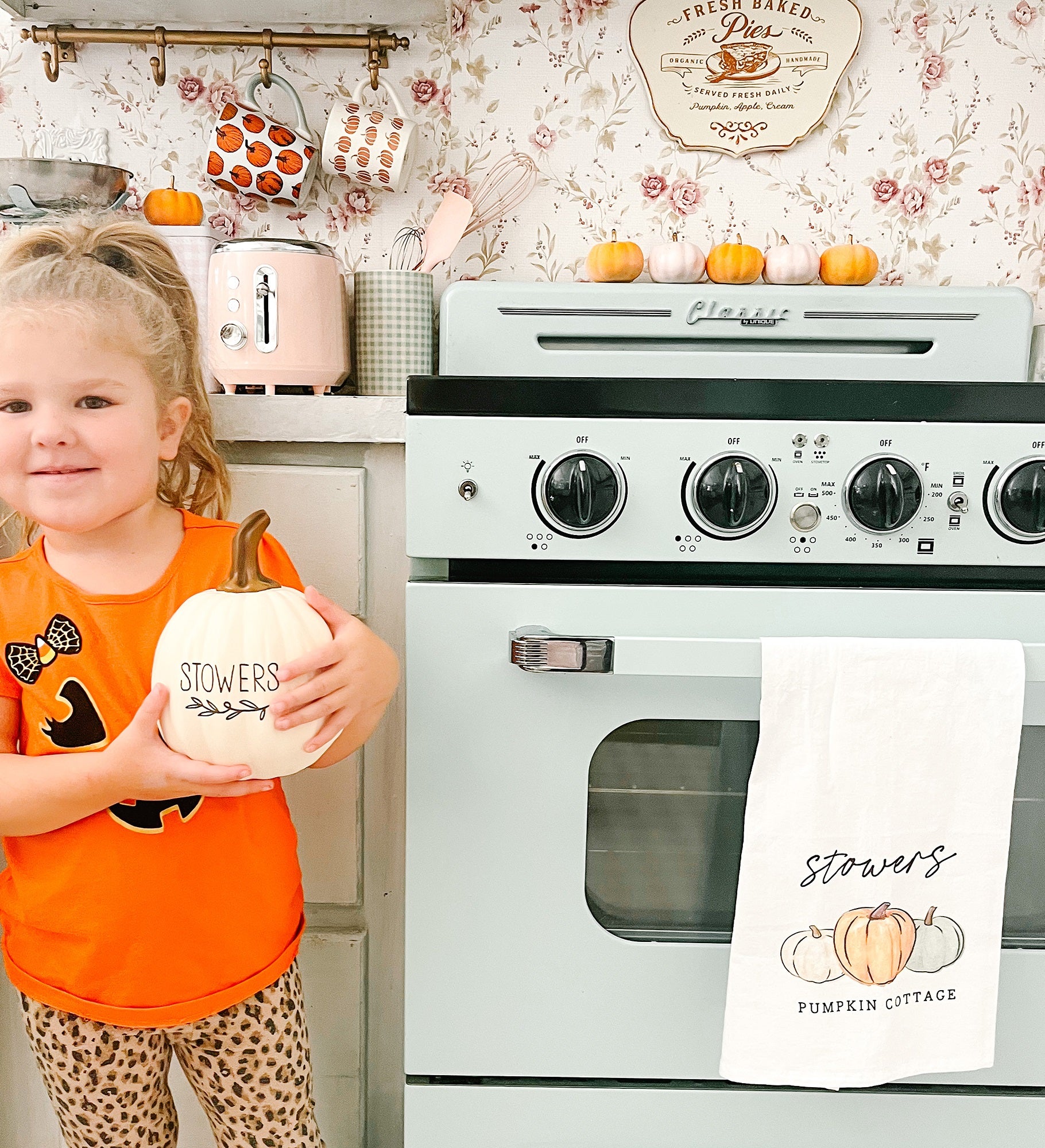 Fall Family Pumpkins Personalized Flour Sack Towel