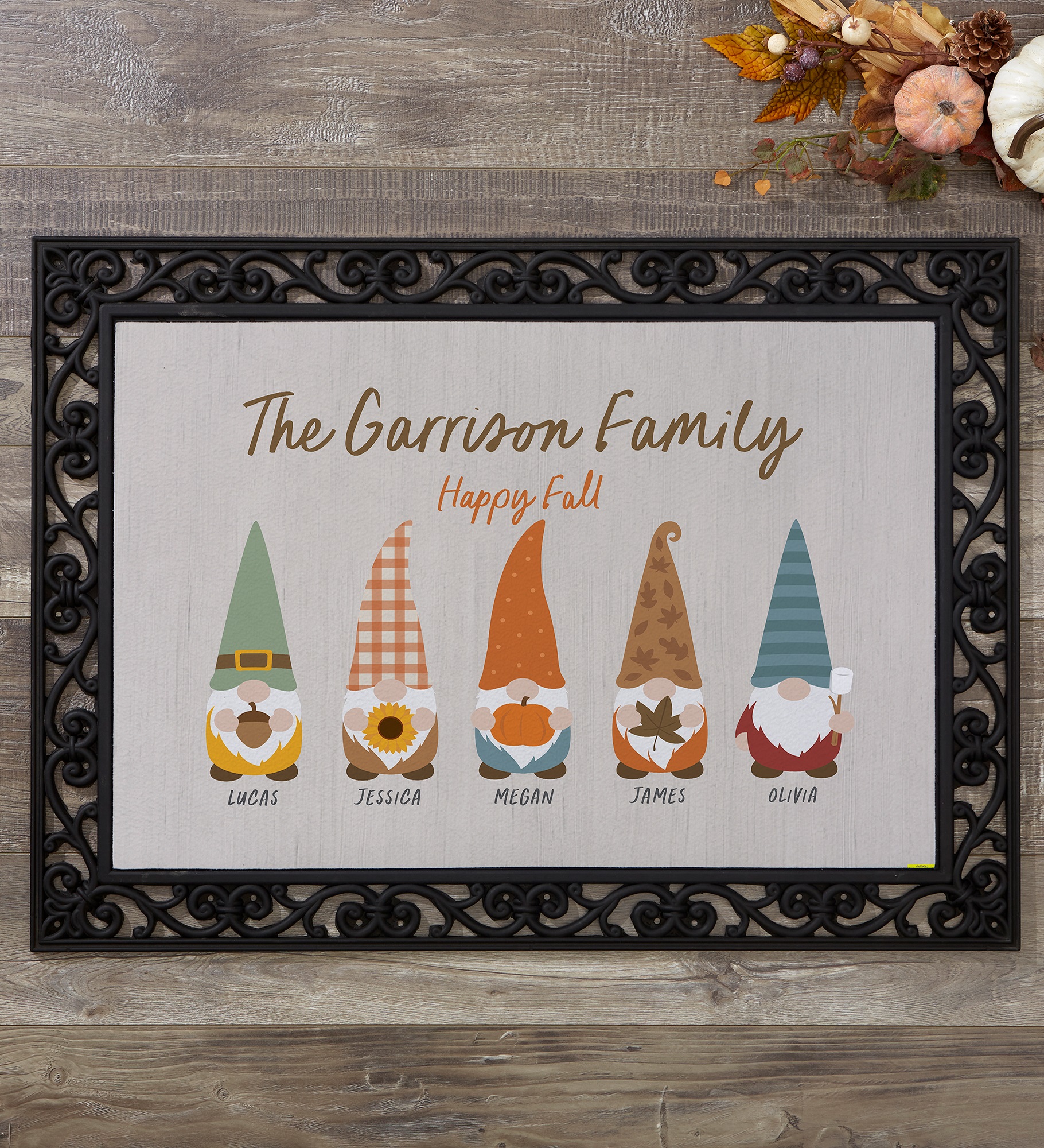Fall Gnomes Personalized Doormats