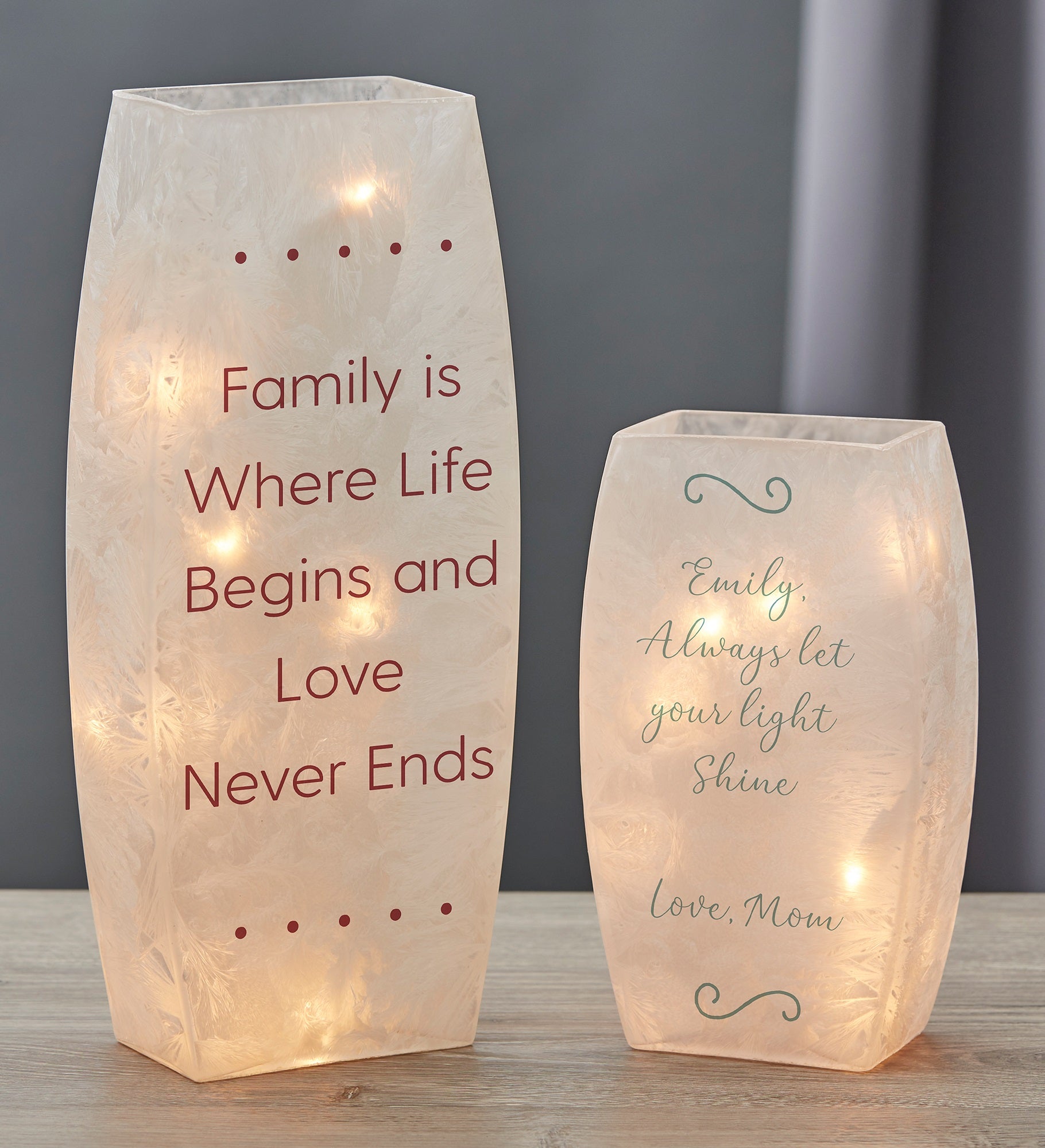Write Your Own Message Personalized Frosted Tabletop Light