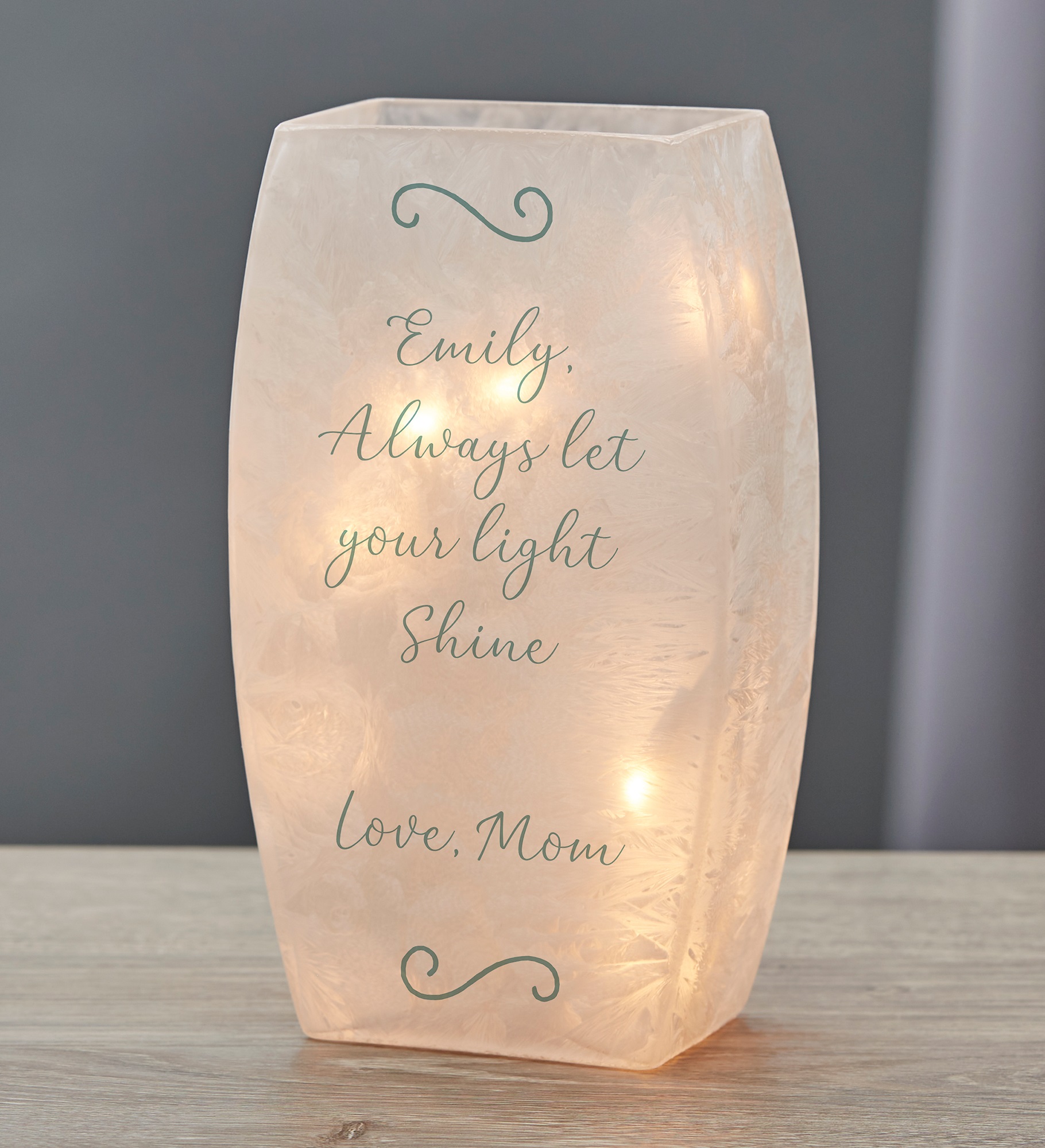 Write Your Own Message Personalized Frosted Tabletop Light