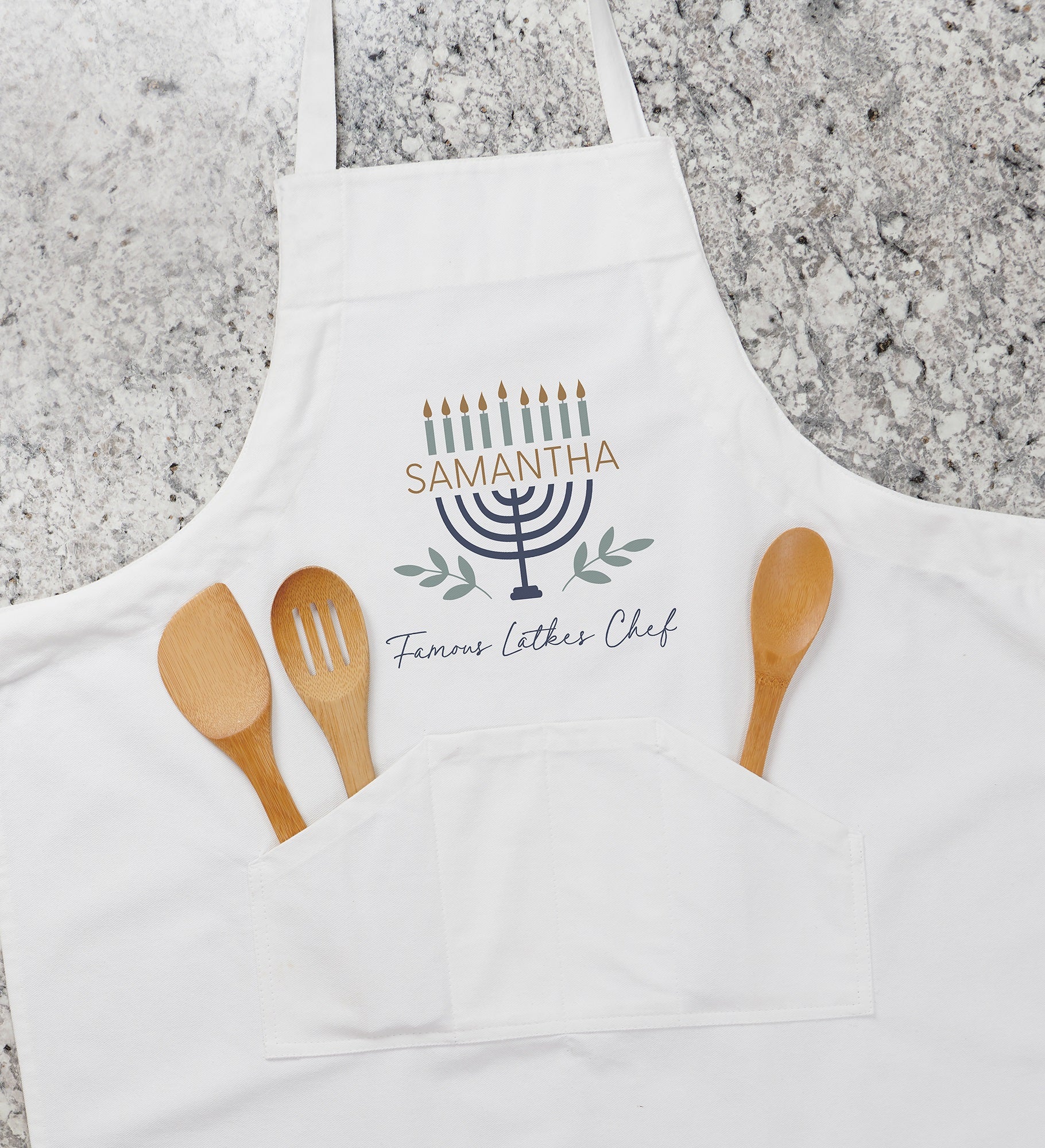 Spirit of Hanukkah Menorah Personalized Apron & Potholder